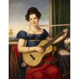 LOUISE PAULINE JULIE VOLPELIERE (ATTR.), GITARRE SPIELENDE, JUNGE DAME