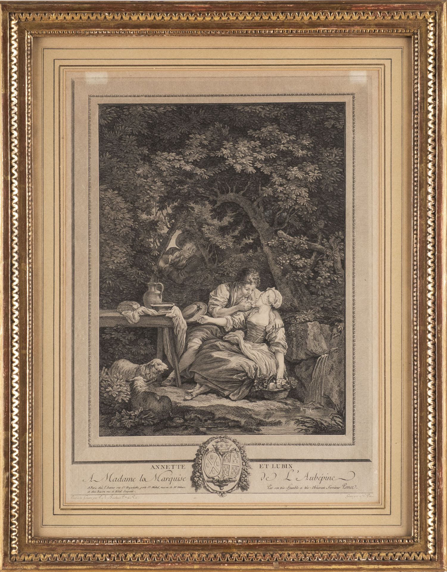 ZWEI GRAFIKEN NACH GEMÄLDEN VON PIERRE ANTOINE BAUDOUIN UND FRANCOIS BOUCHER - Image 2 of 3