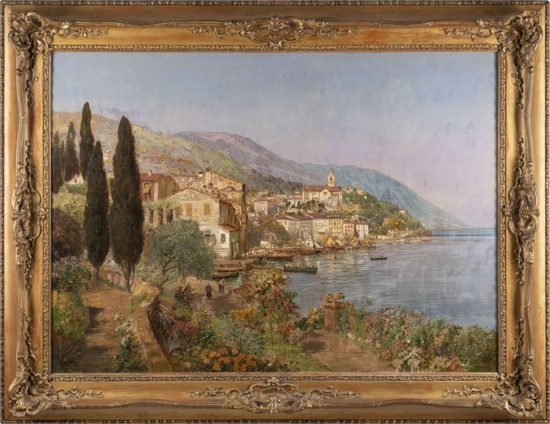 ALOIS ARNEGGER, ITALIENISCHE KUESTENLANDSCHAFT WOHL COMERSEE - Bild 2 aus 2