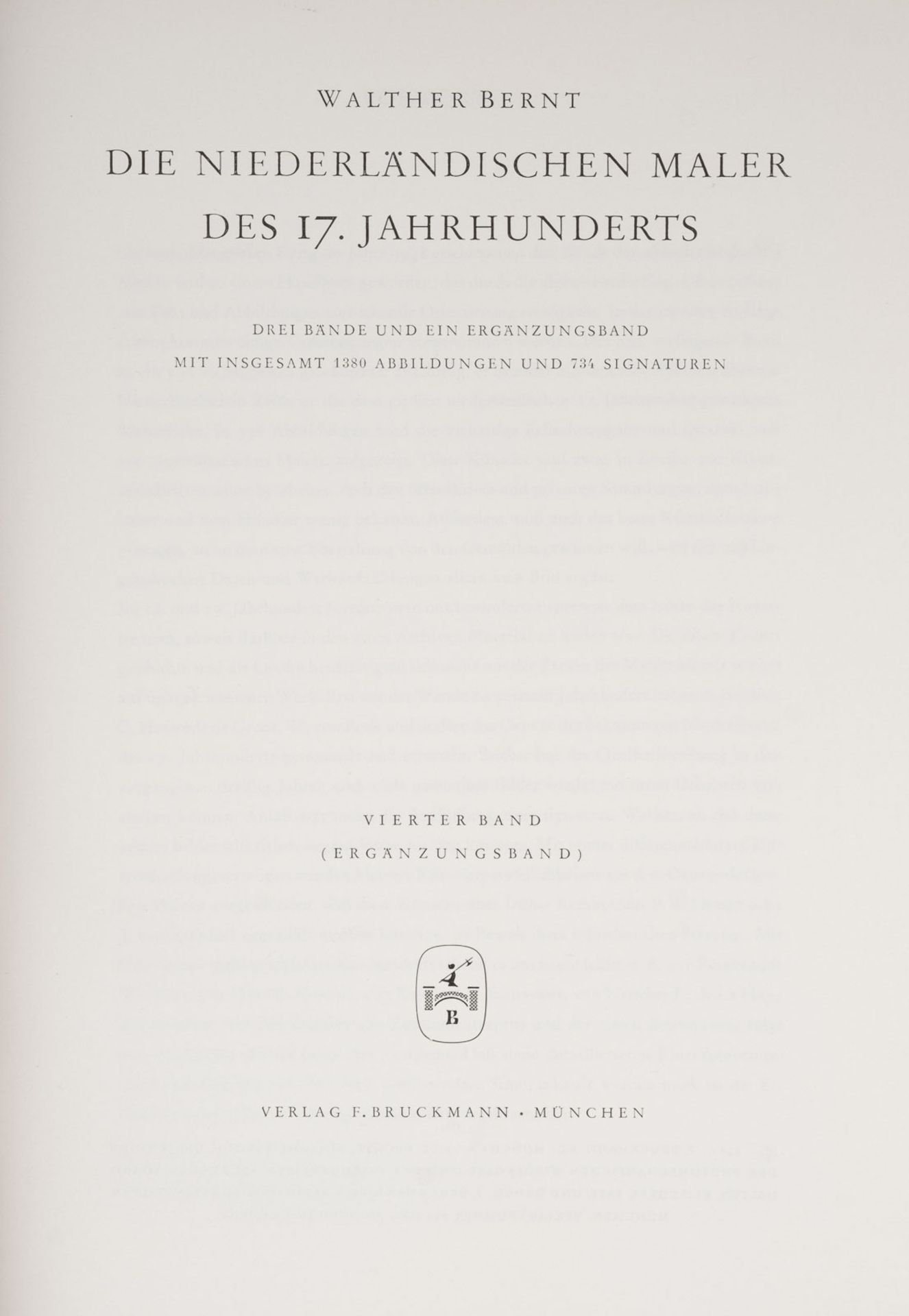  VIER BÄNDE ZUR NIEDERLÄNDISCHEN MALEREI DES 17. JH. VON WALTHER BERNT - Bild 5 aus 5