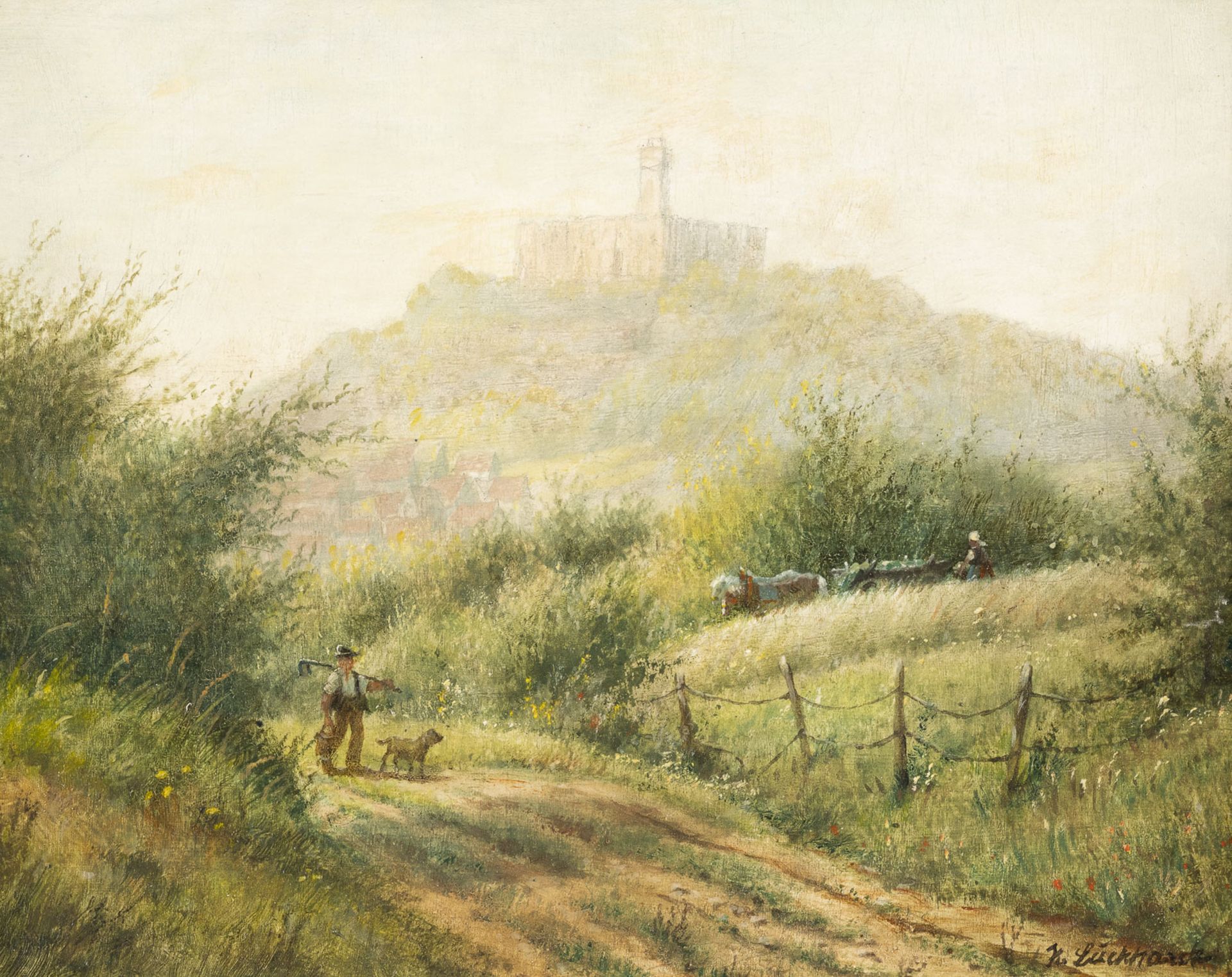 KARL LUCKHARDT, BLICK AUF DIE RUINE DER BURG KOENIGSSTEIN IM TAUNUS