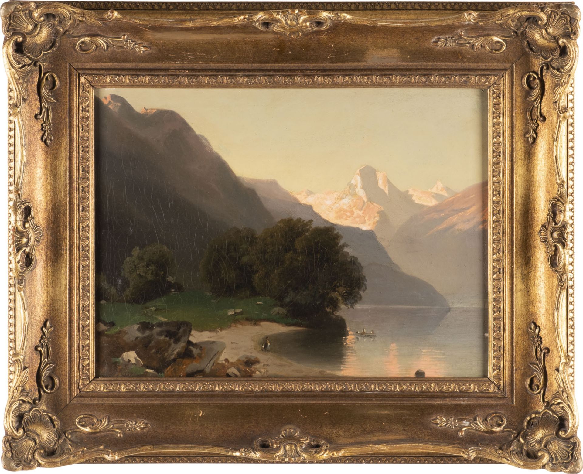 ALEXIS NICOLAS NOEL, GEBIRGSLANDSCHAFT MIT SEE (1857) - Bild 2 aus 2