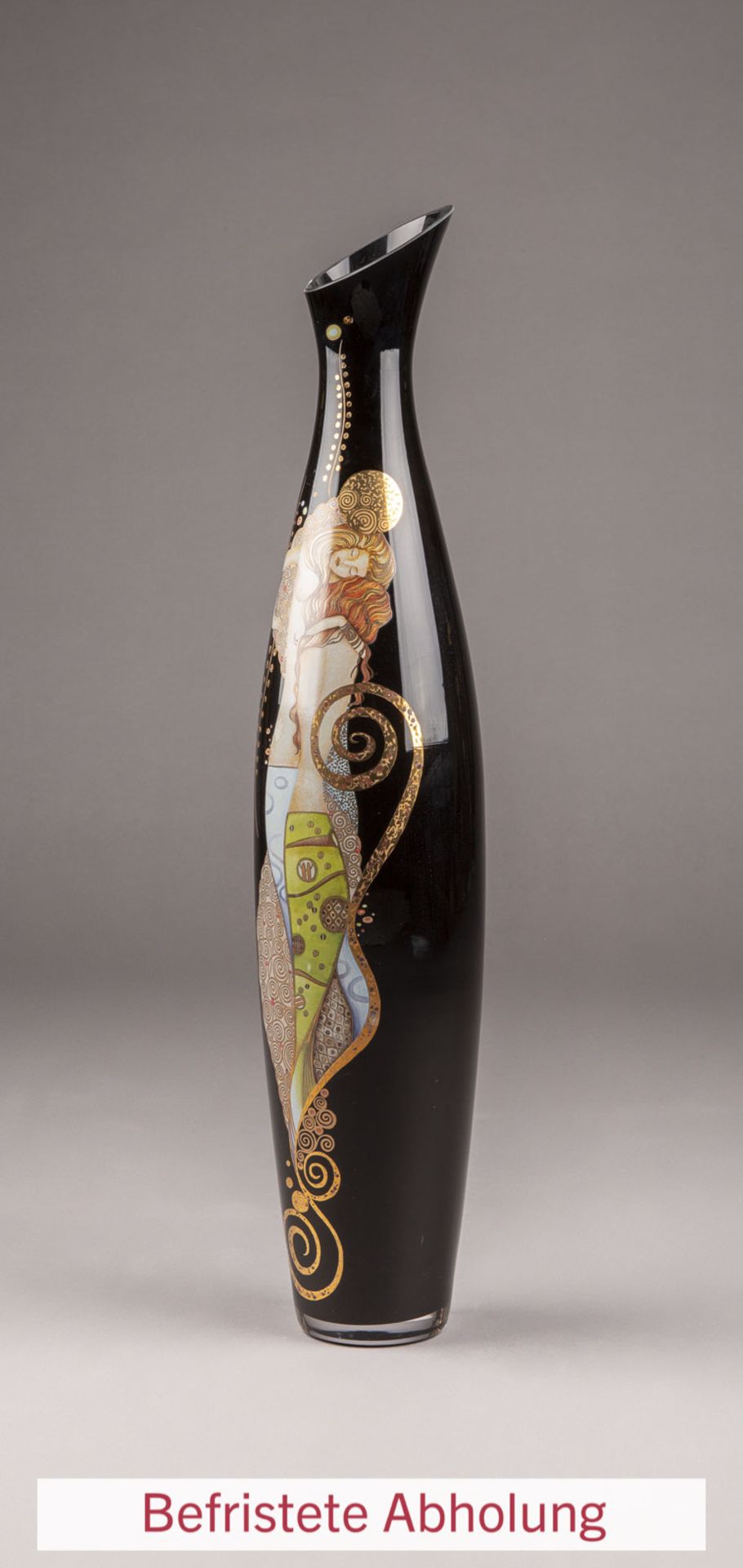 Dekorative Künstlervase mit Gustav Klimts 'Wasserschlange I'
