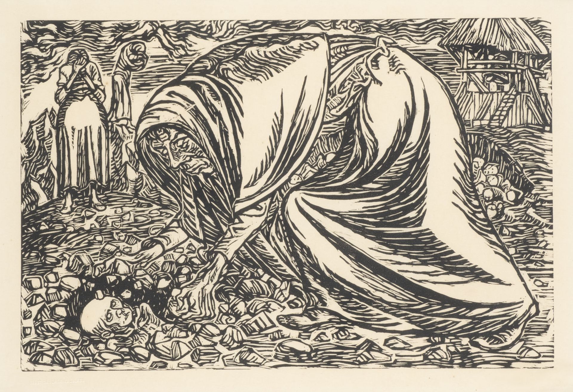 ERNST BARLACH, PAAR HOLZSCHNITTE ('KINDERTOD' (1919/1939) UND 'GOTT BAUCH' (1922)) - Image 2 of 2