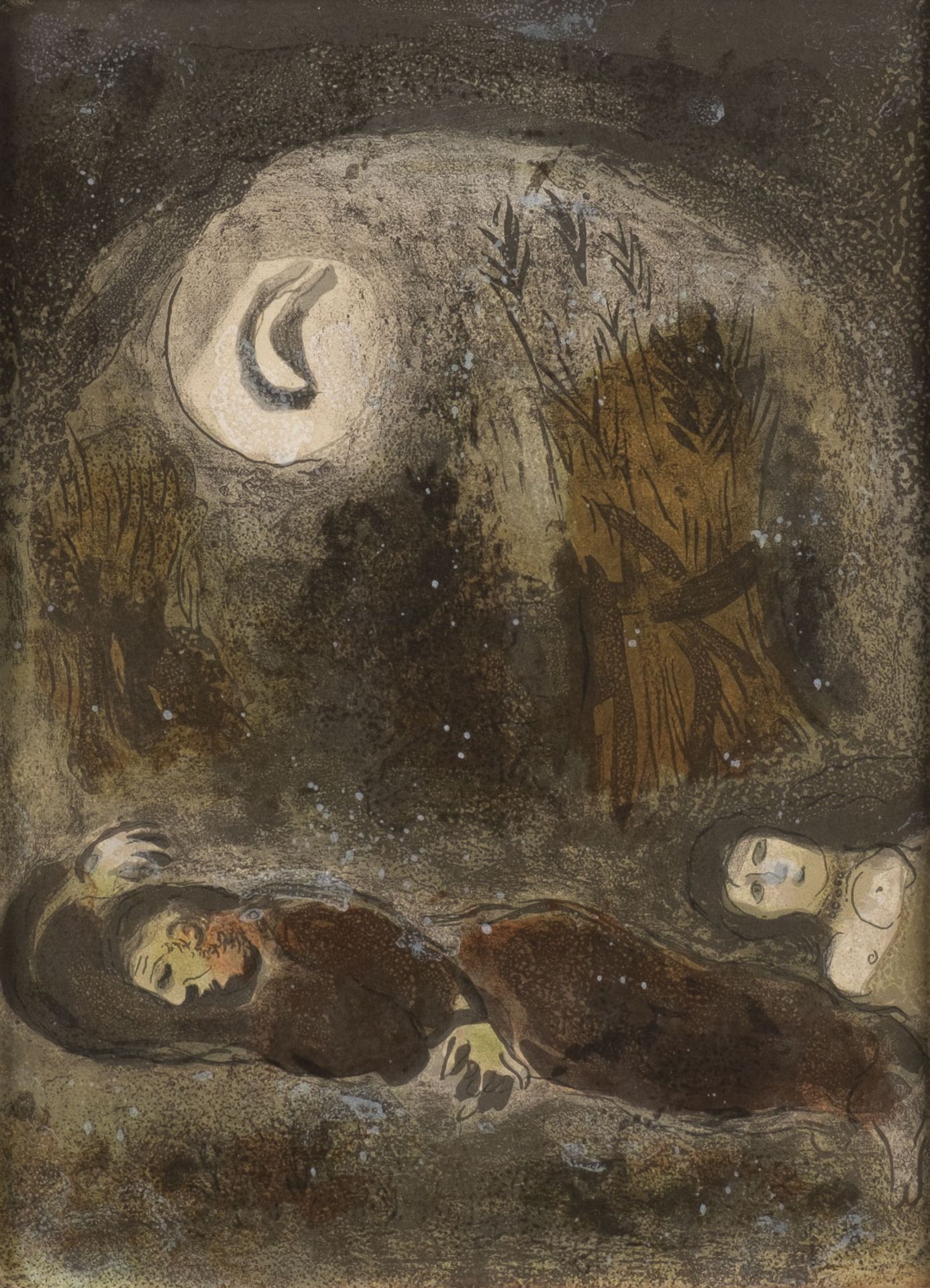 MARC CHAGALL, RUTH ZU FÜSSEN DES BOAS (1960)