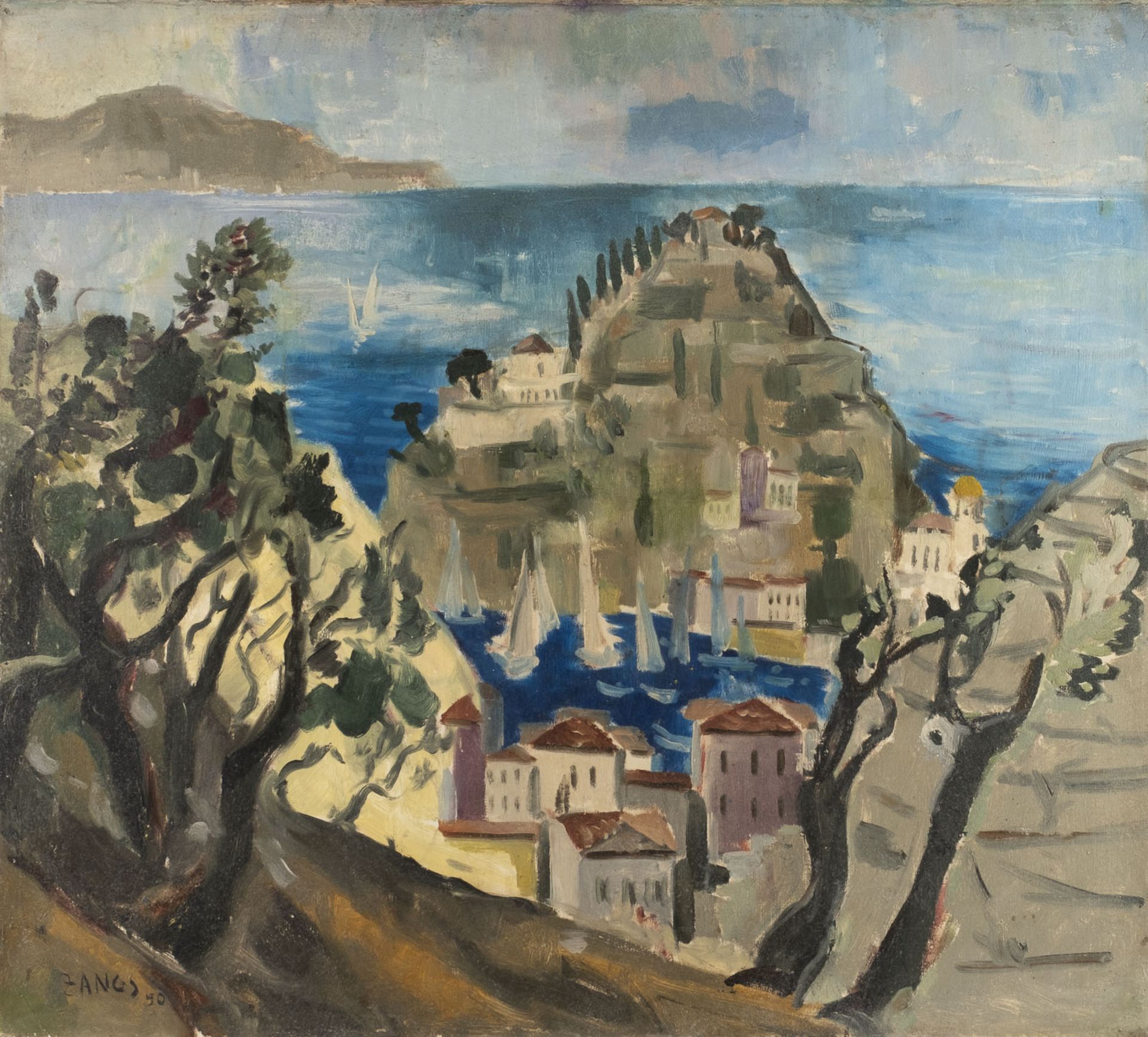 HERBERT ZANGS, MEDITERRANE LANDSCHAFT (1950)