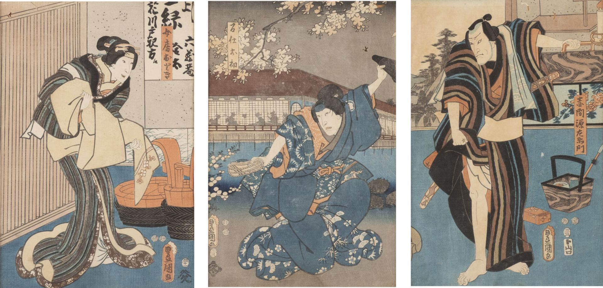 UTAGAWA KUNISADA, DREI UKIYO-E