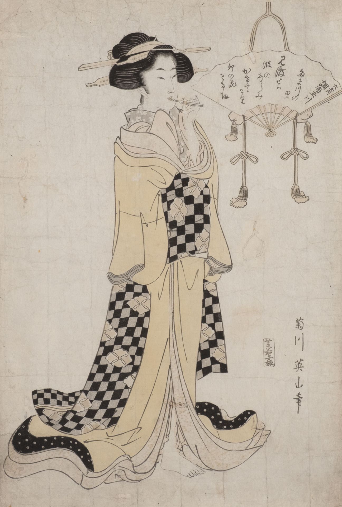 KIKUKAWA EIZAN, UTAGAWA TOYOKUNI I ETC., FÜNF UKIYO-E - Bild 5 aus 6