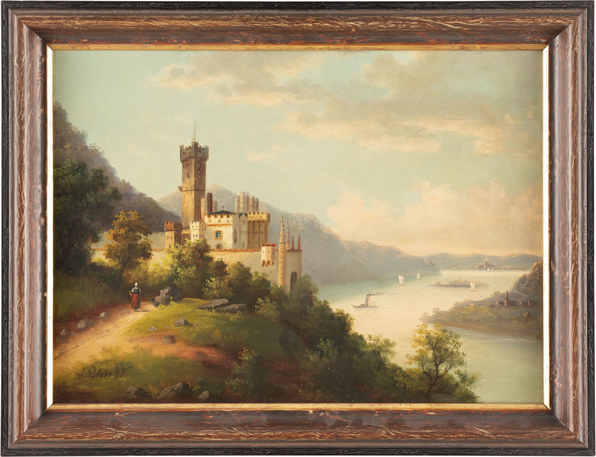 Rheinlandschaft mit Burg (1877) - Bild 2 aus 2