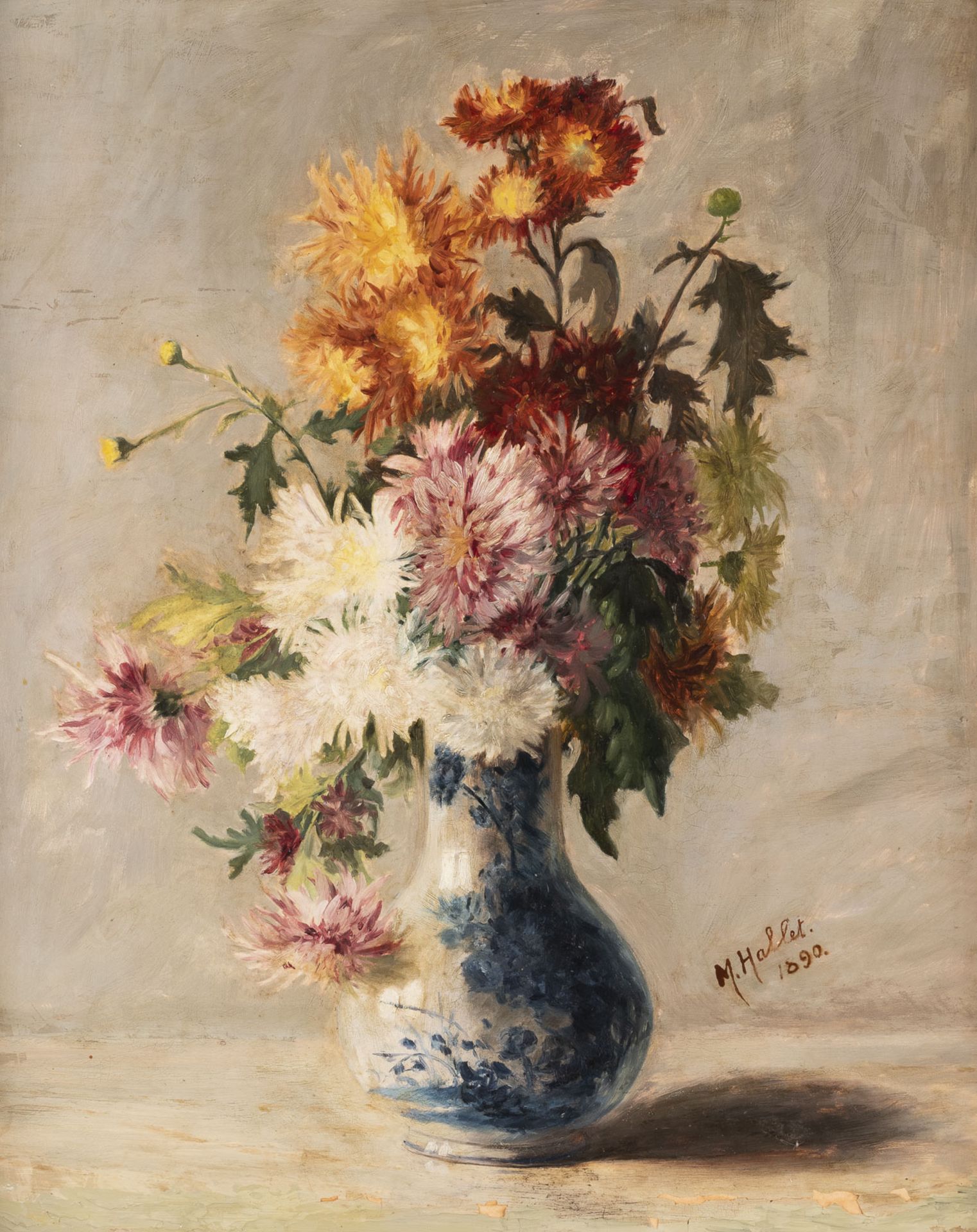 Chrysanthemen in Porzellanvase (1890)