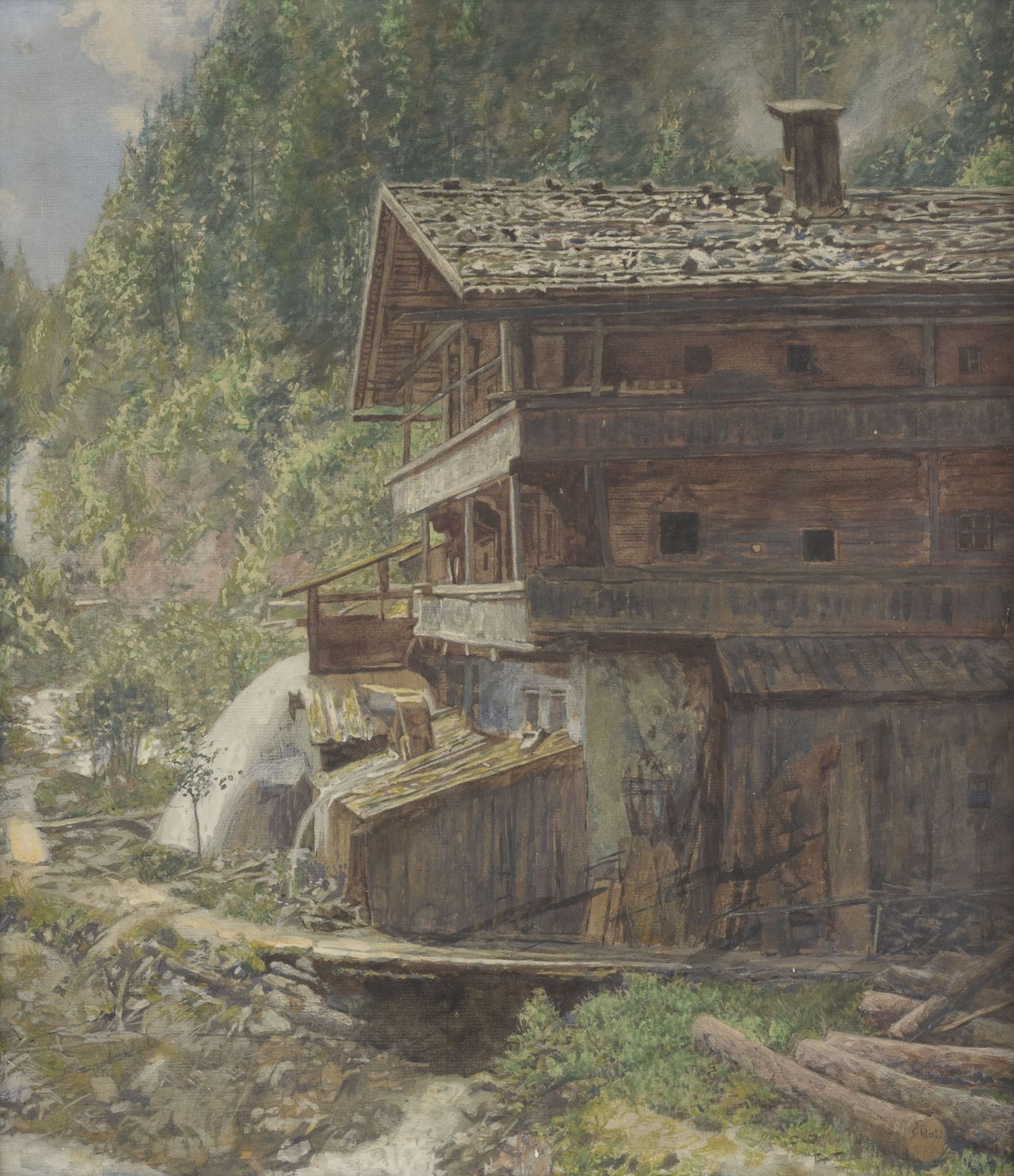 ADOLF GUSTAV SCHLABITZ WASSERMÜHLE IN TIROL