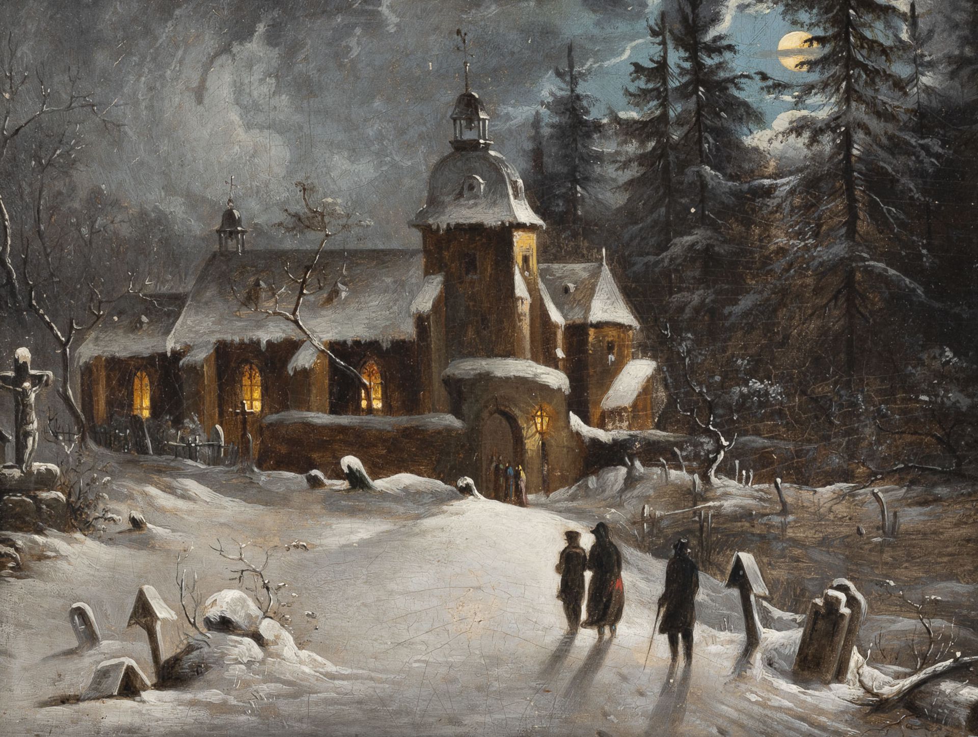 DEUTSCH WINTERLANDSCHAFT MIT KIRCHE BEI VOLLMOND