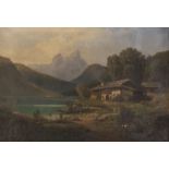 OTTO GOLDMANN GEBIRGSLANDSCHAFT IM KAHN (1869)