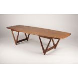 KURT ØSTERVIG TEAK 'SURFBOARD' COFFEE TABLE MODELL 206