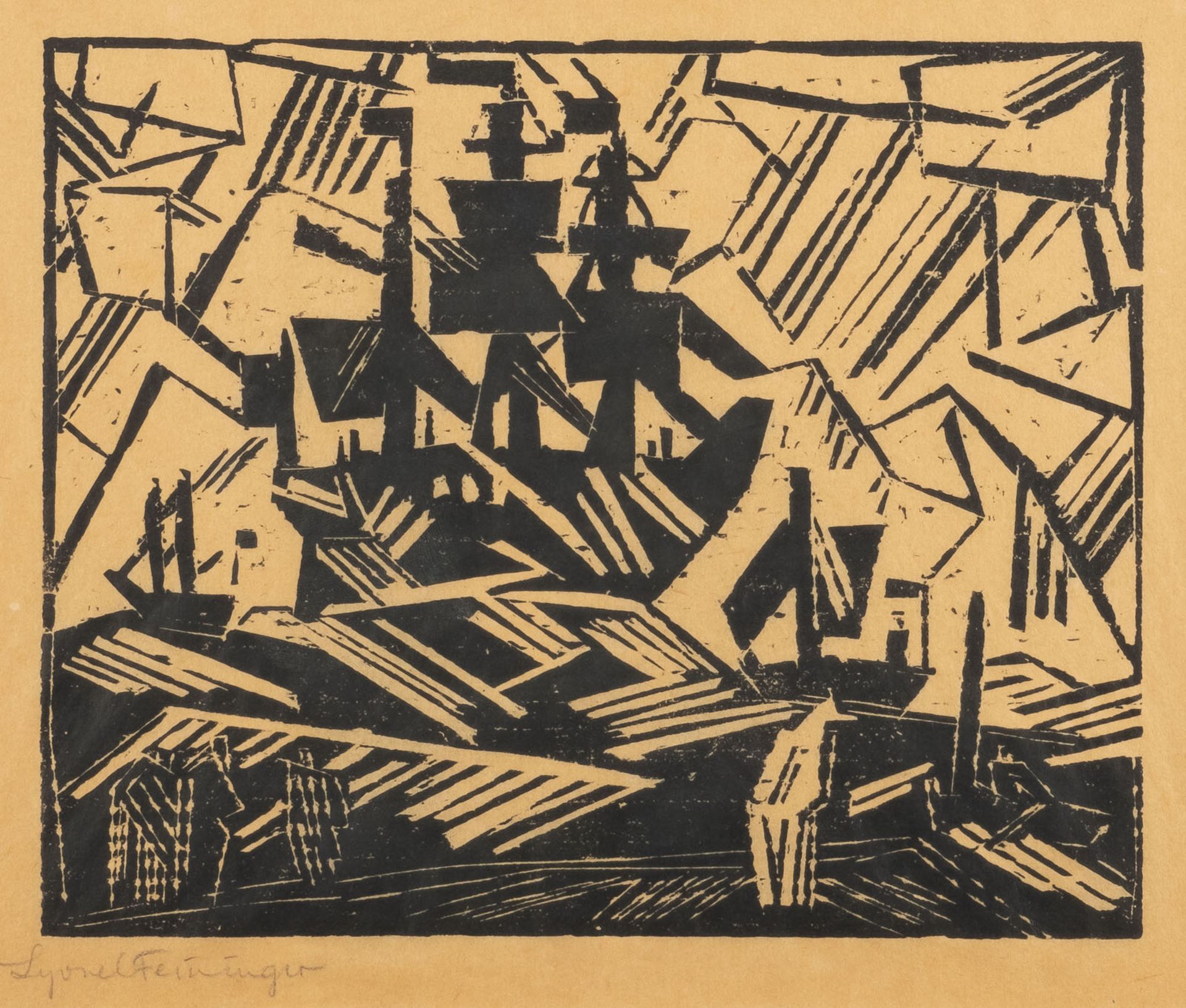 LYONEL FEININGER 'BARKE AUF SEE' (1918)