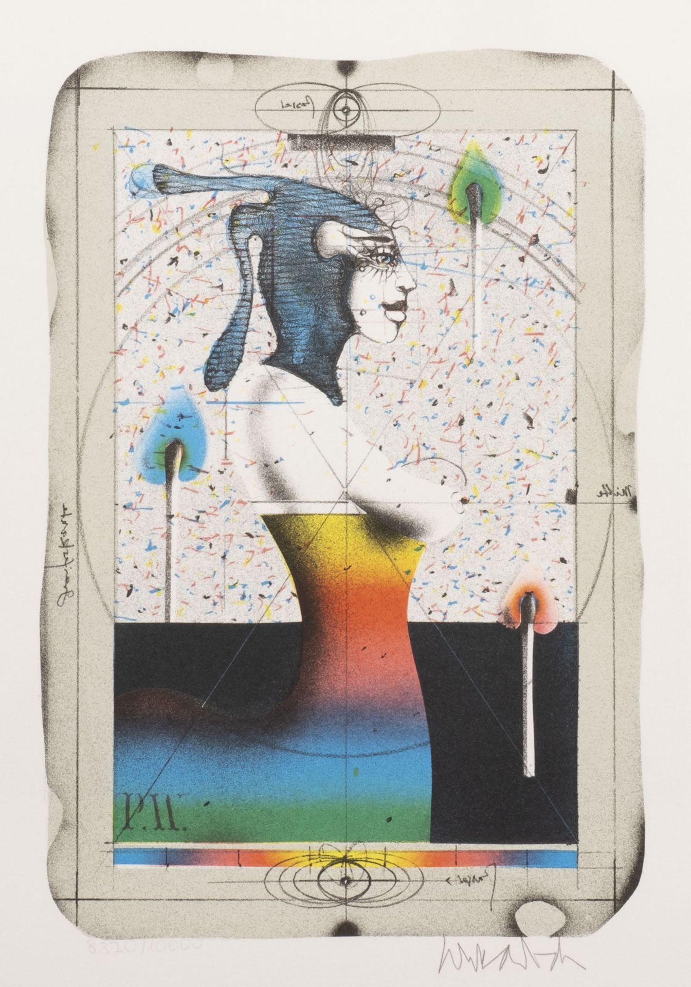 KONVOLUT VON 4 GRAFIKEN (RUDOLF HAUSNER, PAUL WUNDERLICH, HORST JANSSEN, ERNST FUCHS) (1975) - Image 2 of 4