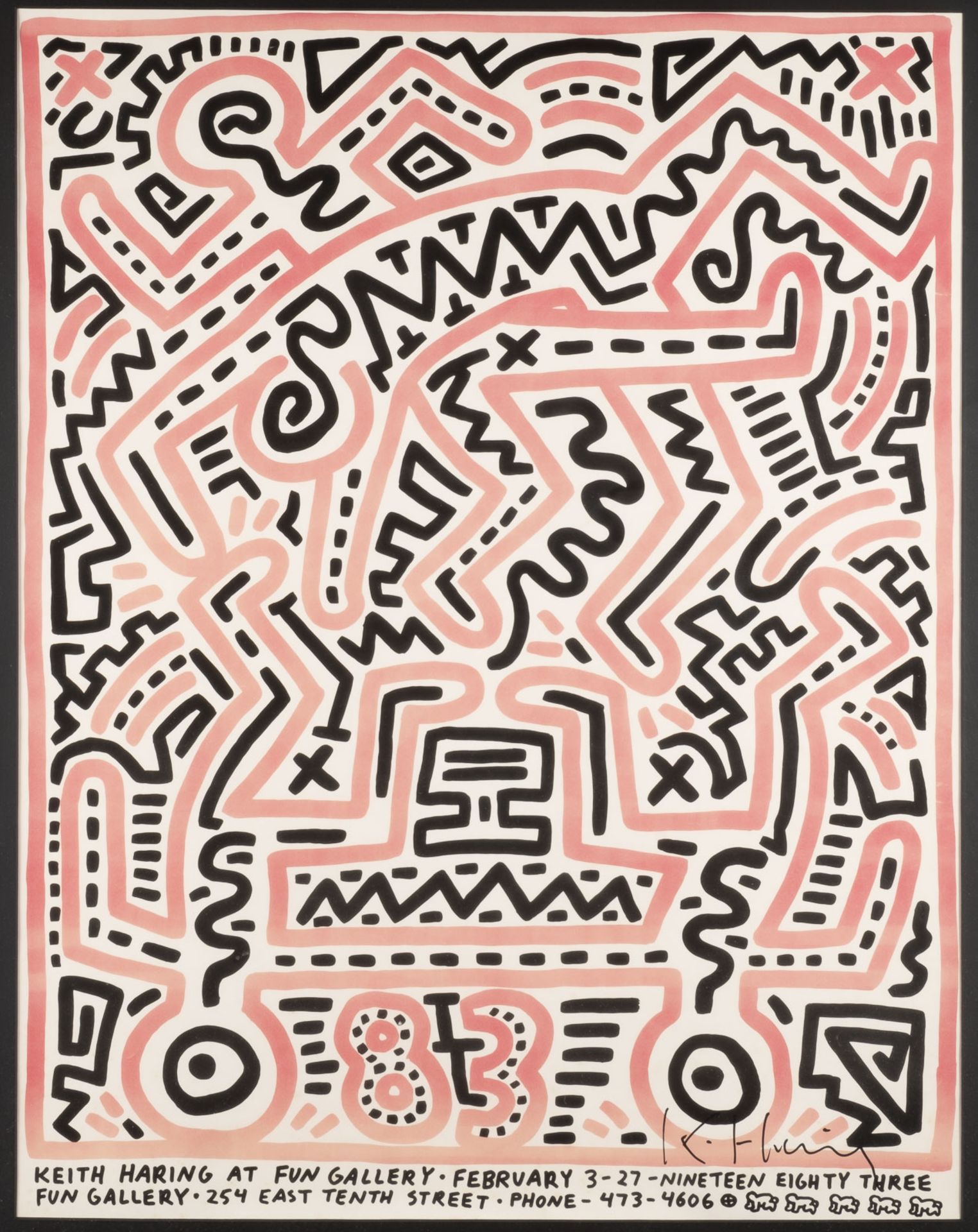 KEITH HARING SIGNIERTES PLAKAT 'FUN GALLERY, NEW YORK' (1983)