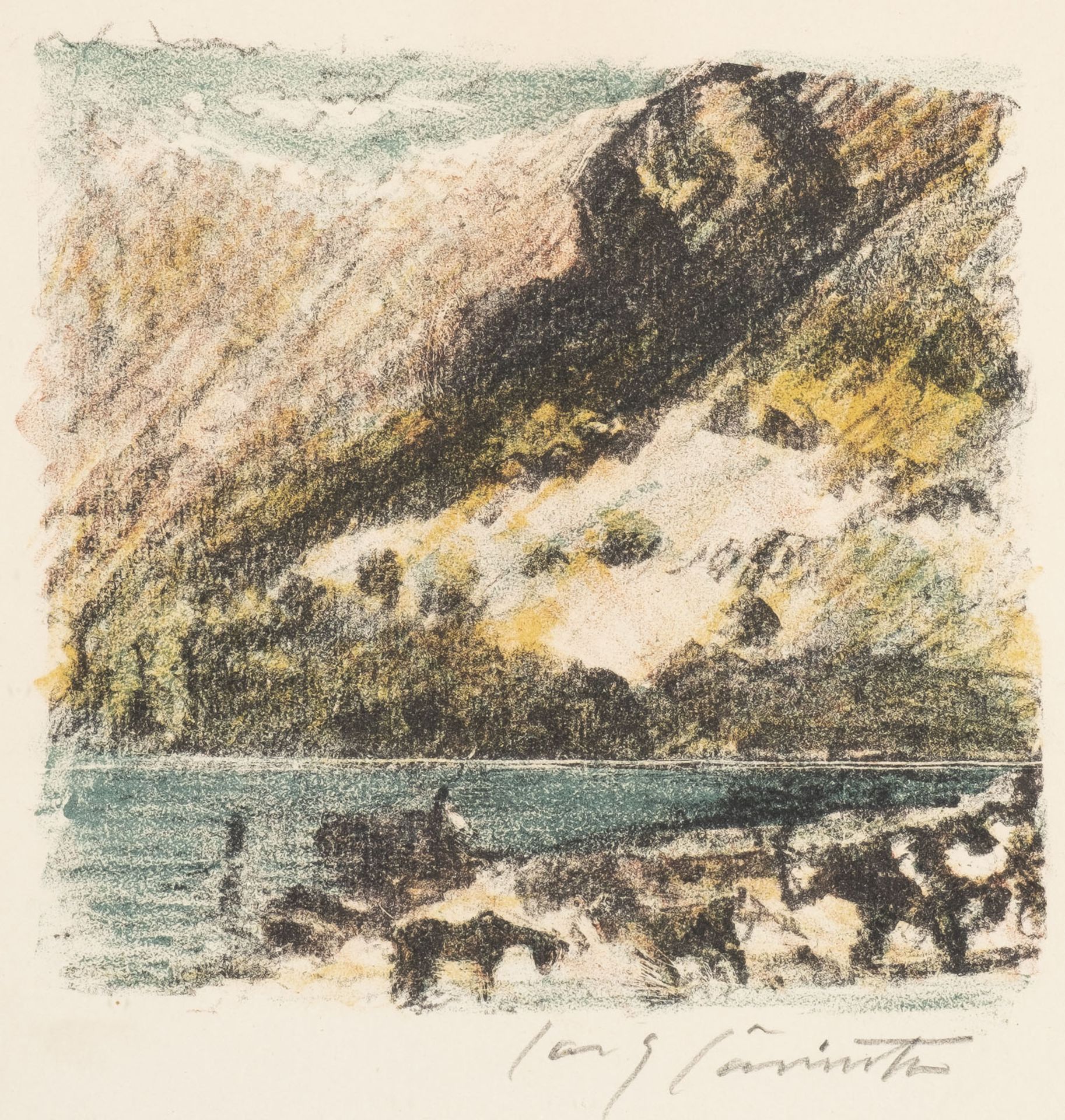 BLATT 'BERGSEE' AUS 'SCHWEIZER LANDSCHAFTEN' (1923)