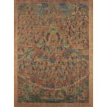 EIN THANGKA DES VERSAMMLUNGSBAUMES VON SHAKYAMUNI