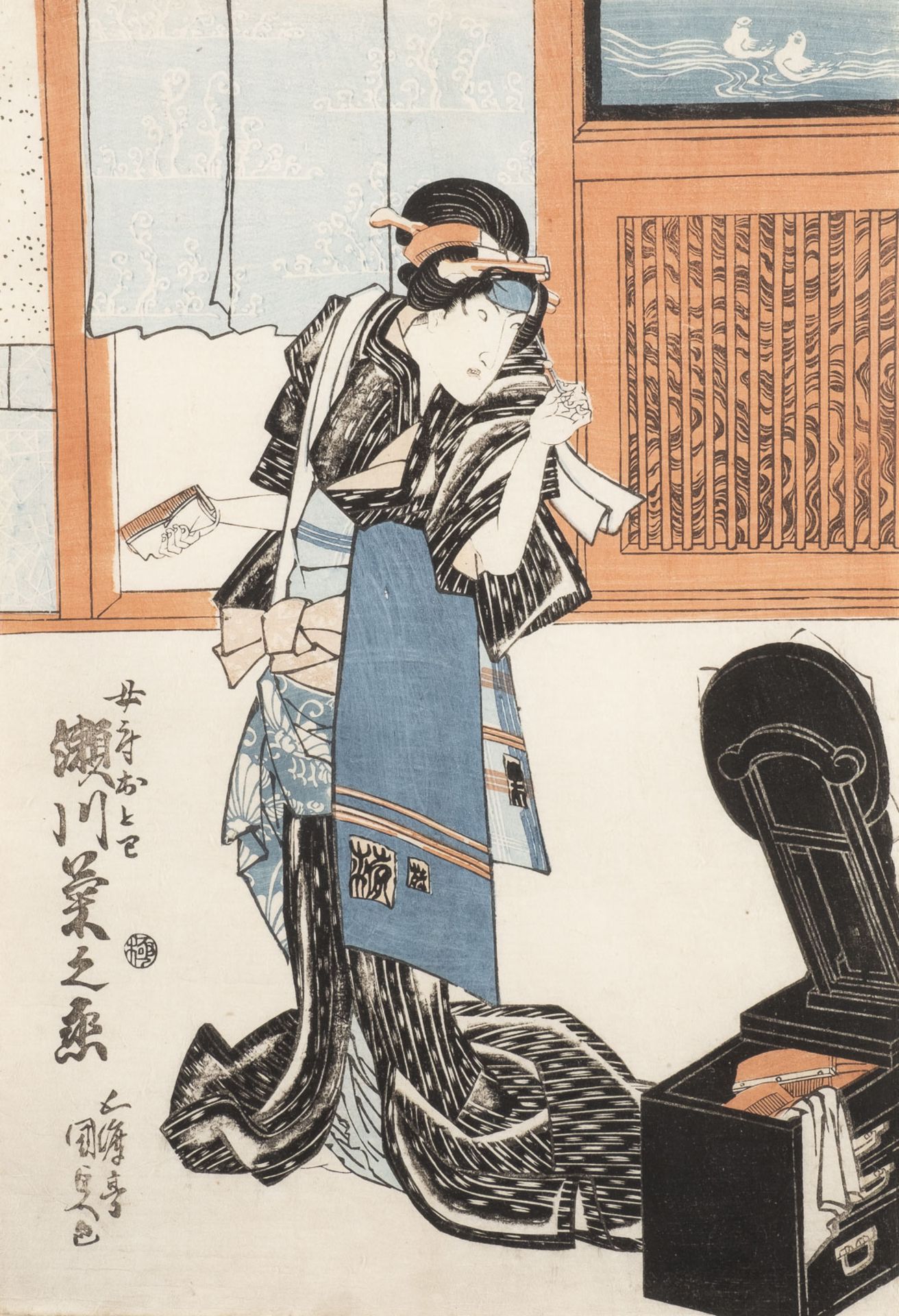 UTAGAWA KUNISADA I, EIN UKIYO-E MIT DARSTELLUNG VON KABUKI-FIGUR