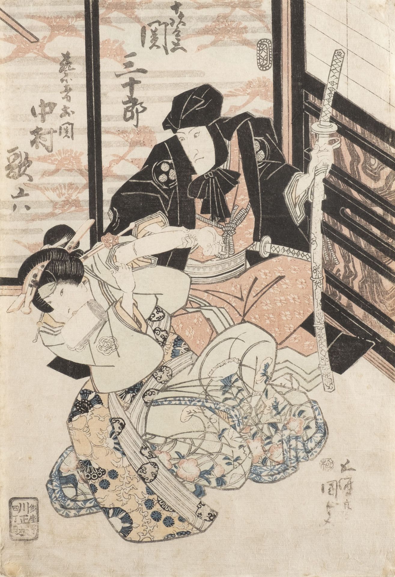 UTAGAWA KUNISADA I, EIN UKIYO-E MIT DARSTELLUNG VON KABUKI-FIGUR