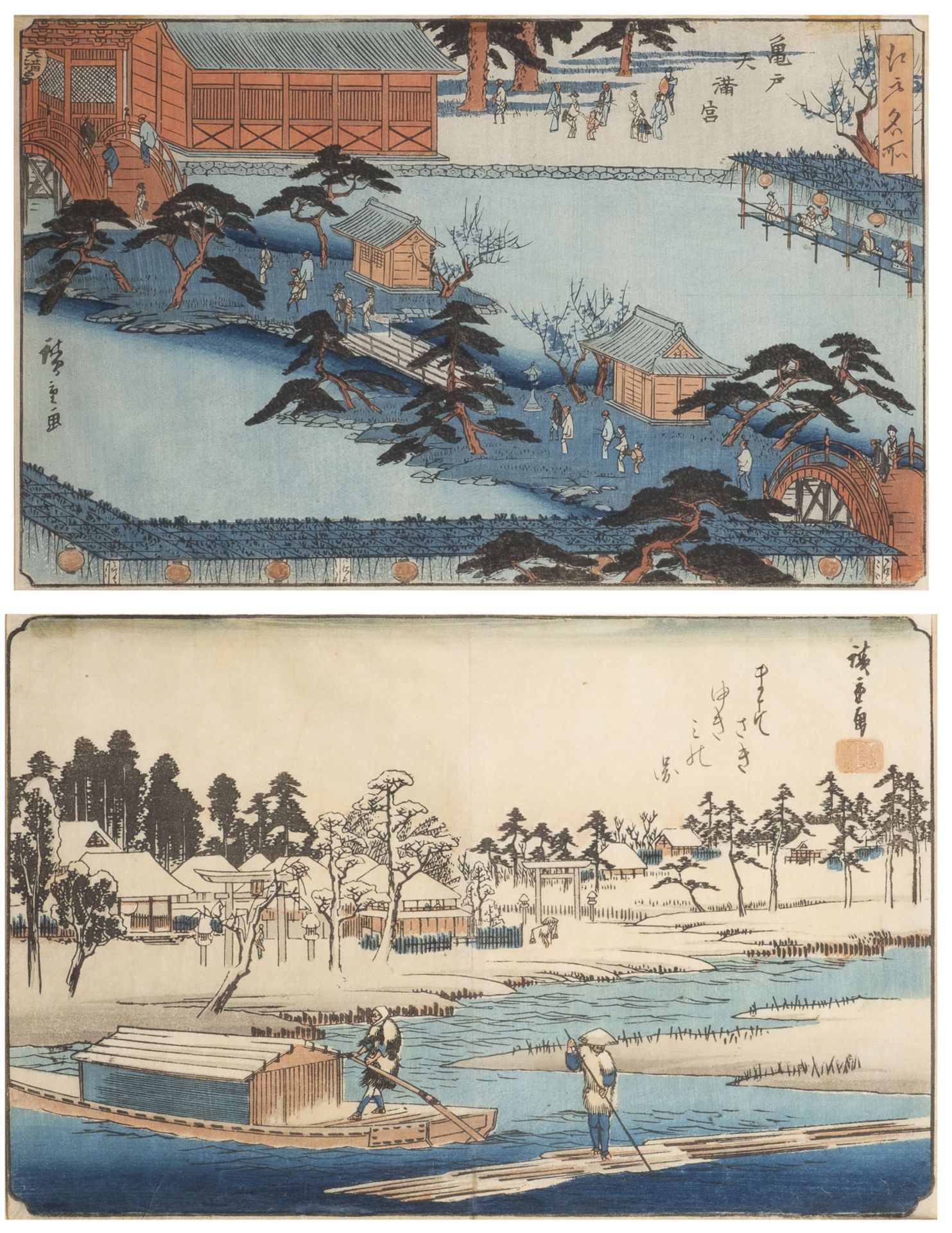 UTAGAWA HIROSHIGE I, ZWEI UKIYO-E