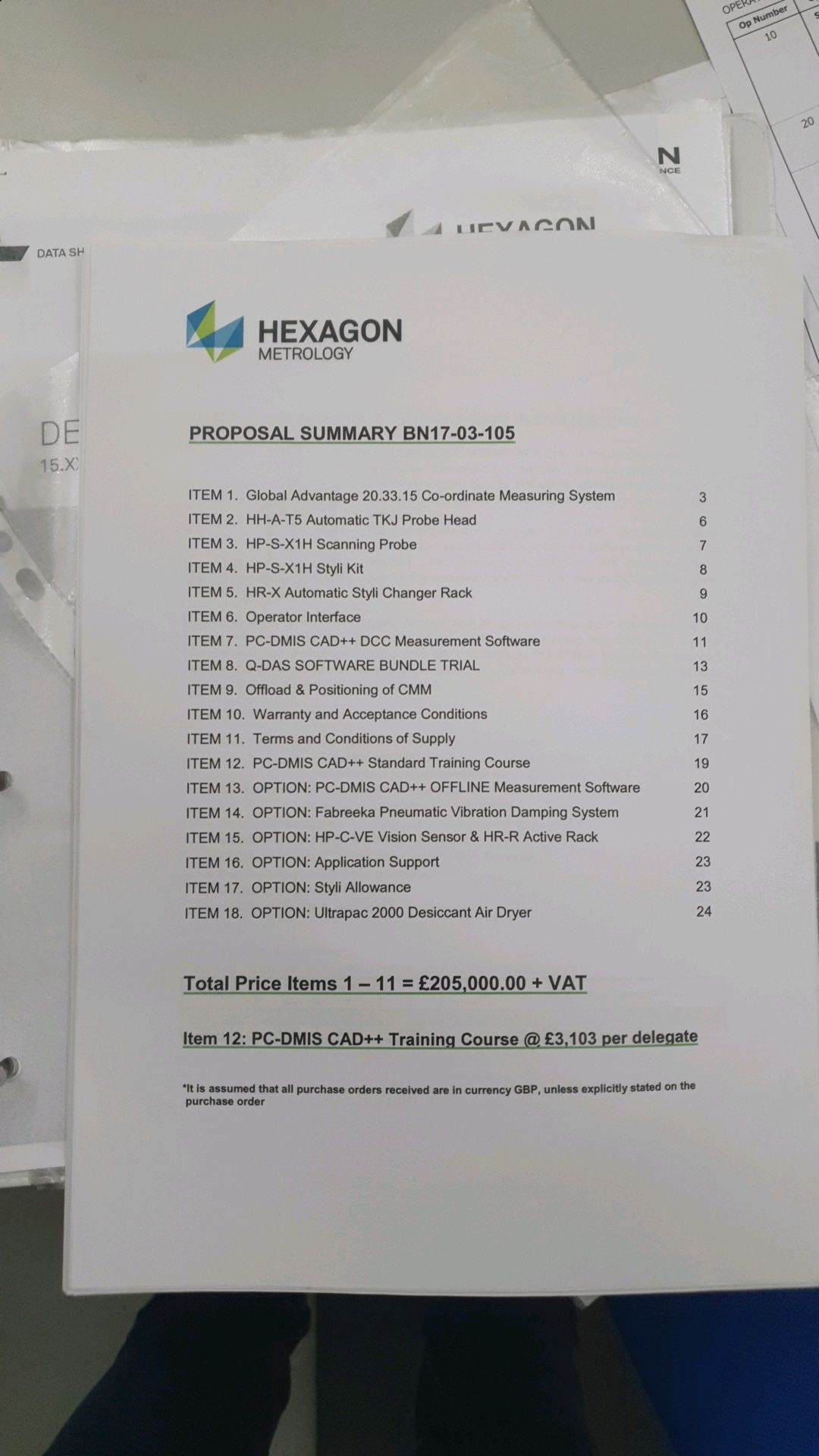 Hexagon Model Global Advantage 20.33.15 Co-Ordinate Measuring Machine , Serial No. GLOF0002491A (20 - Image 16 of 24