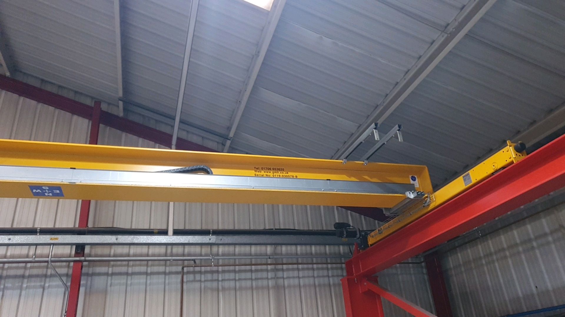 (2) Granada Model RC 1T 1 Tonne Remote Controlled Overhead Cranes (2017) 13m Span x 3.206m High on F