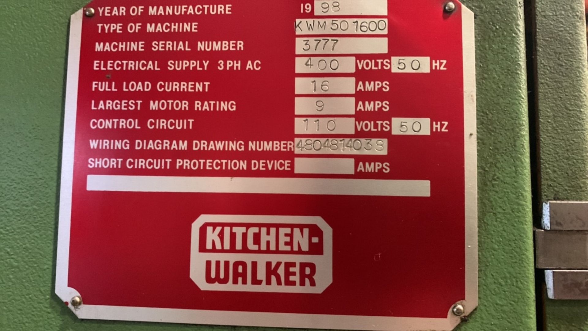 Kitchen Walker Model KWM 50-1600 Variable Speed Radial Drilling Machine, Serial No. 3777 with Box Ta - Image 4 of 5