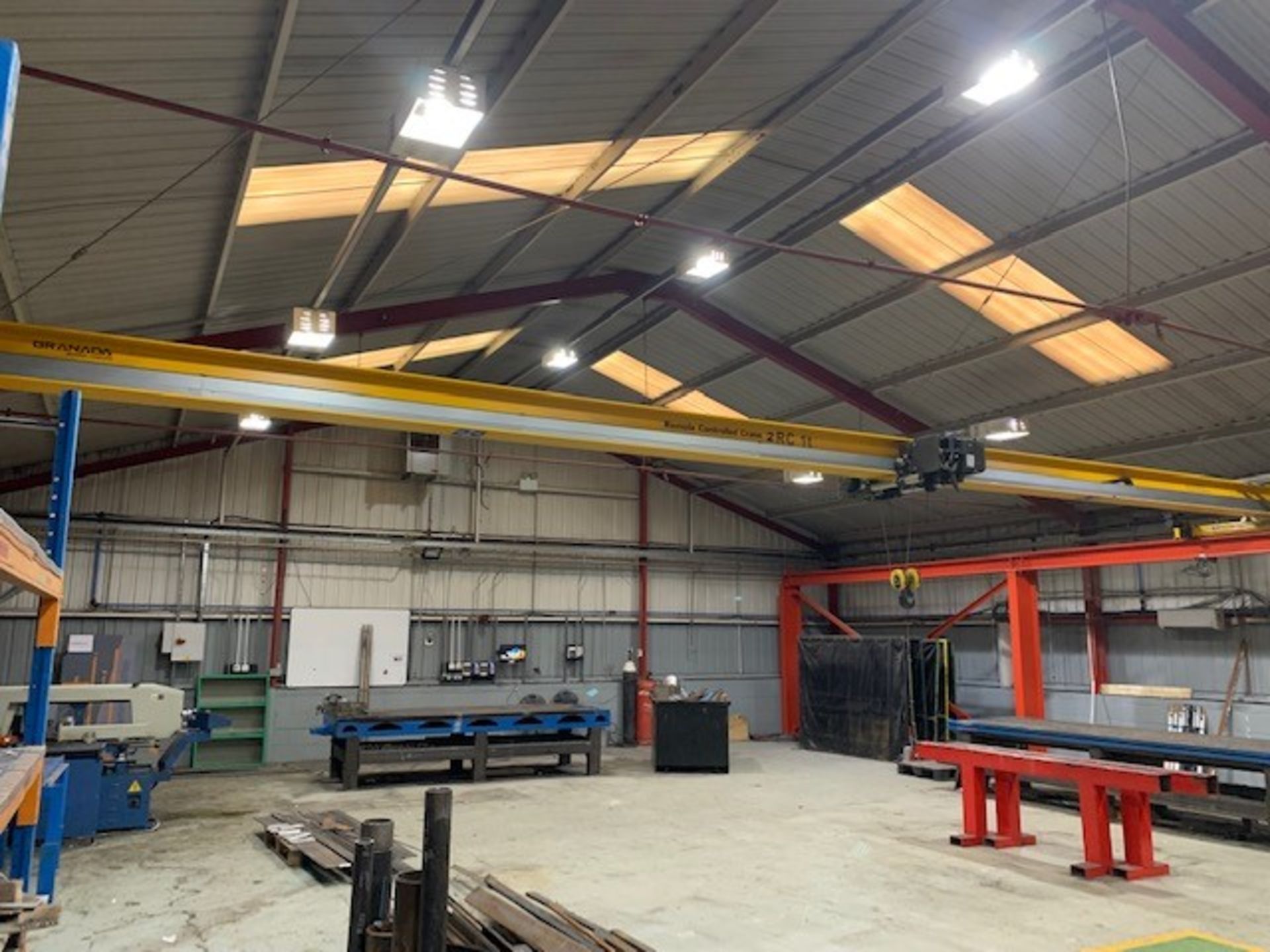 (2) Granada Model RC 1T 1 Tonne Remote Controlled Overhead Cranes (2017) 13m Span x 3.206m High on F - Image 11 of 18