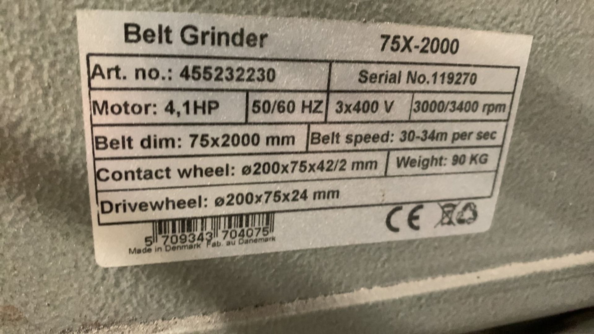 Steel Beast Belt Grinder 75X2000mm Diameter Belt - Image 2 of 3