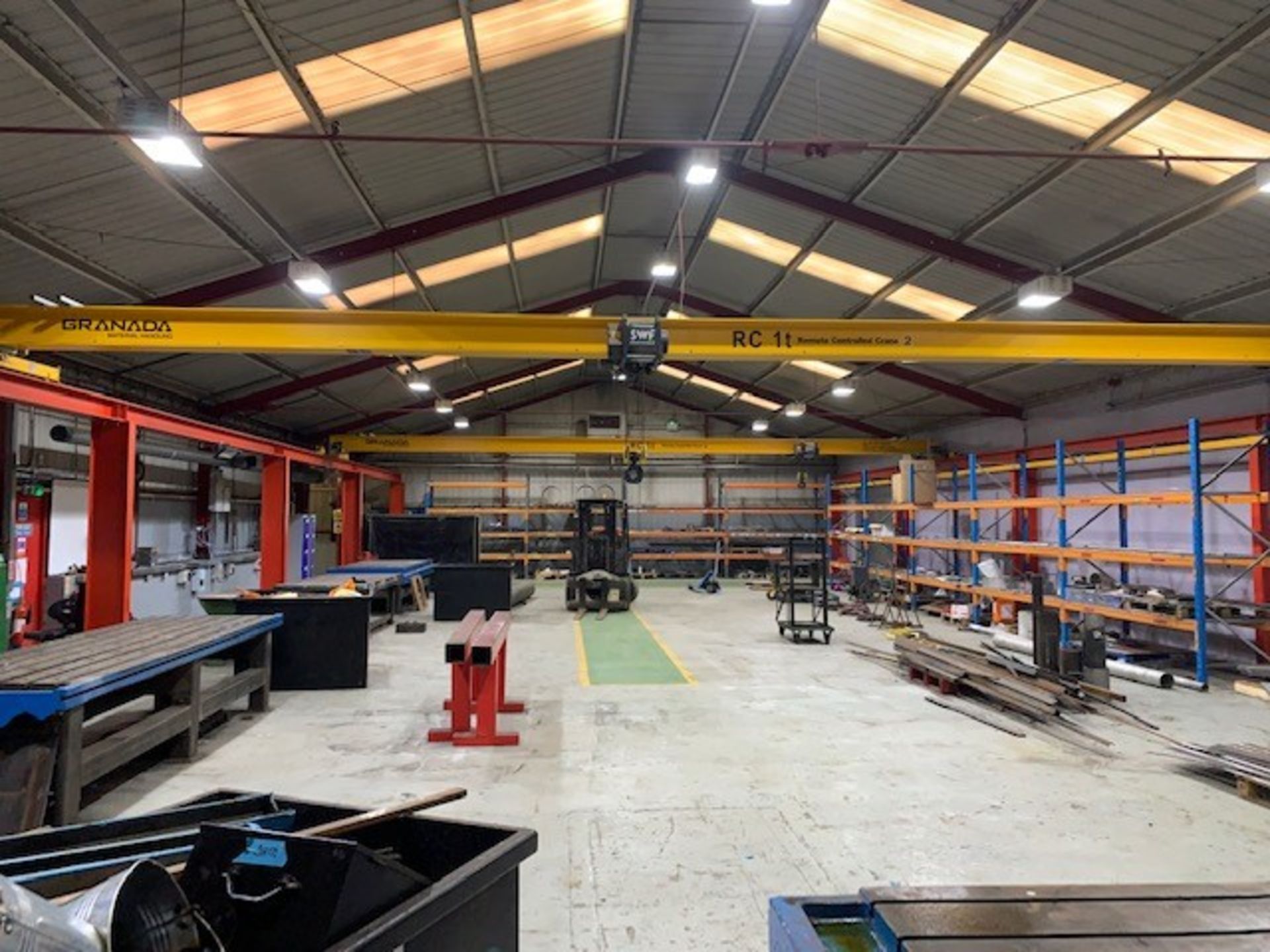 (2) Granada Model RC 1T 1 Tonne Remote Controlled Overhead Cranes (2017) 13m Span x 3.206m High on F - Image 16 of 18