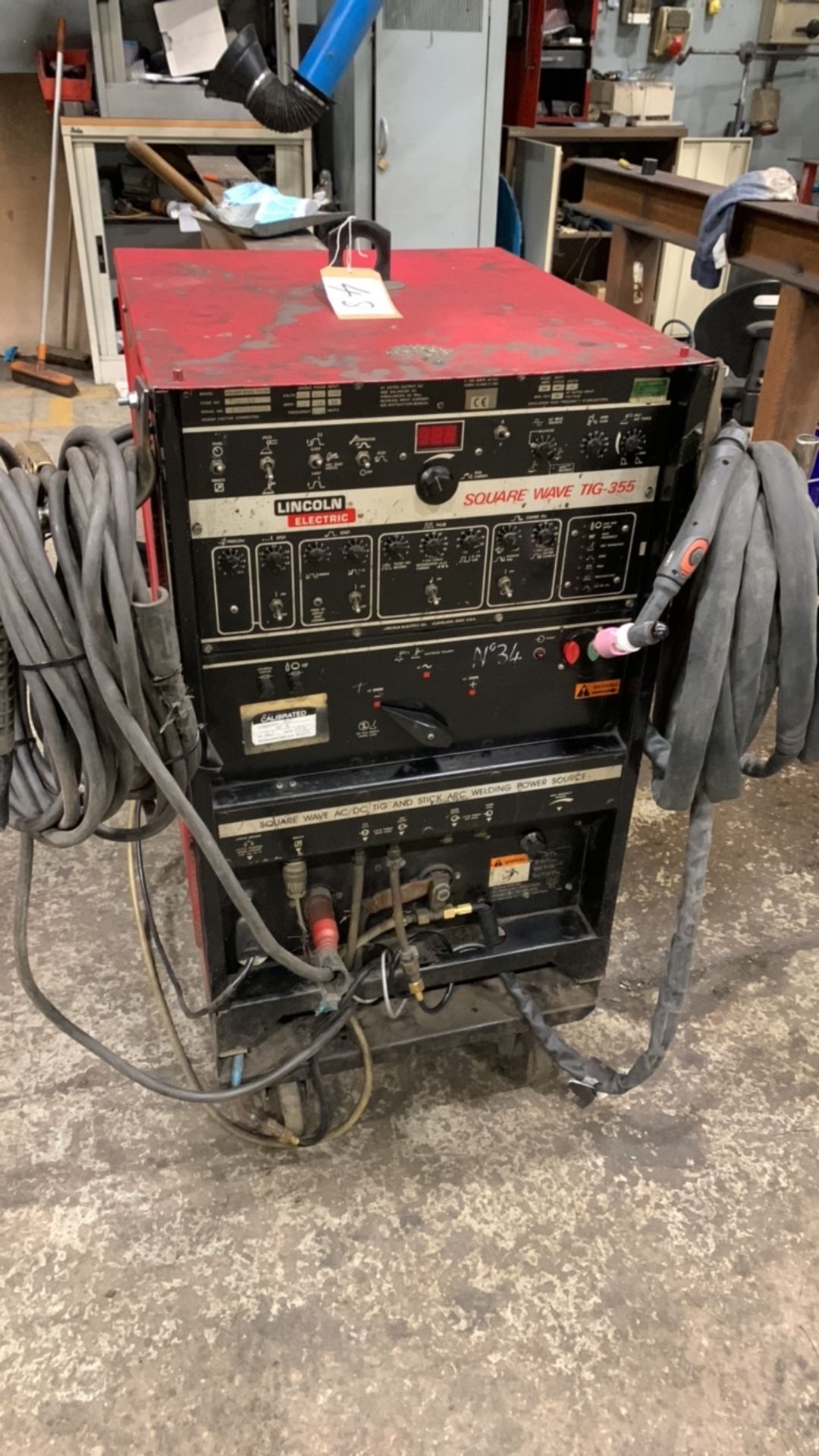 Lincoln Electric Square Wave TIG-355 Welder, Serial No. 019609044443 with Parweld XTS 902 Water Reci