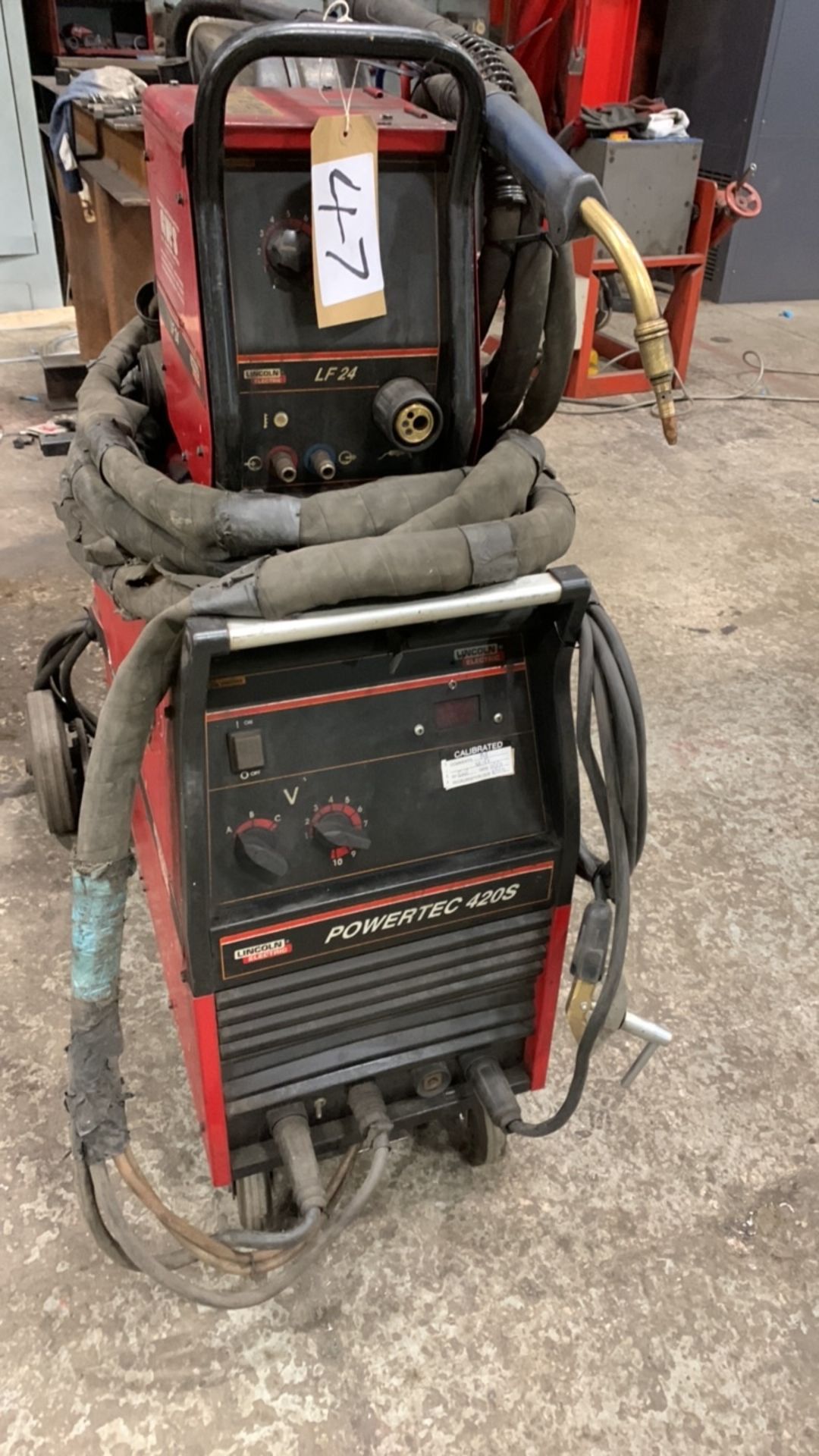 Lincoln Electric Powertec 420S Welder With LF 24 Wire Feed Unit