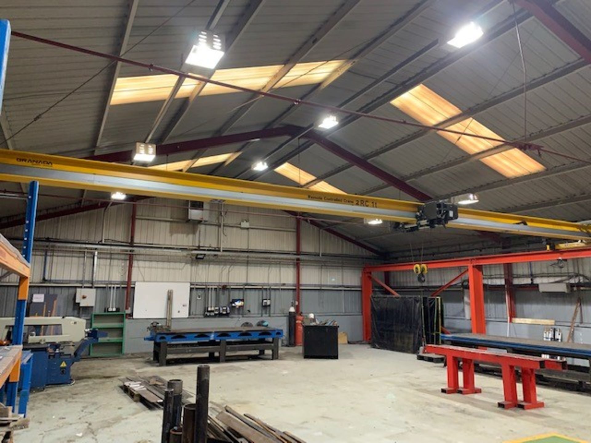 (2) Granada Model RC 1T 1 Tonne Remote Controlled Overhead Cranes (2017) 13m Span x 3.206m High on F - Image 12 of 18