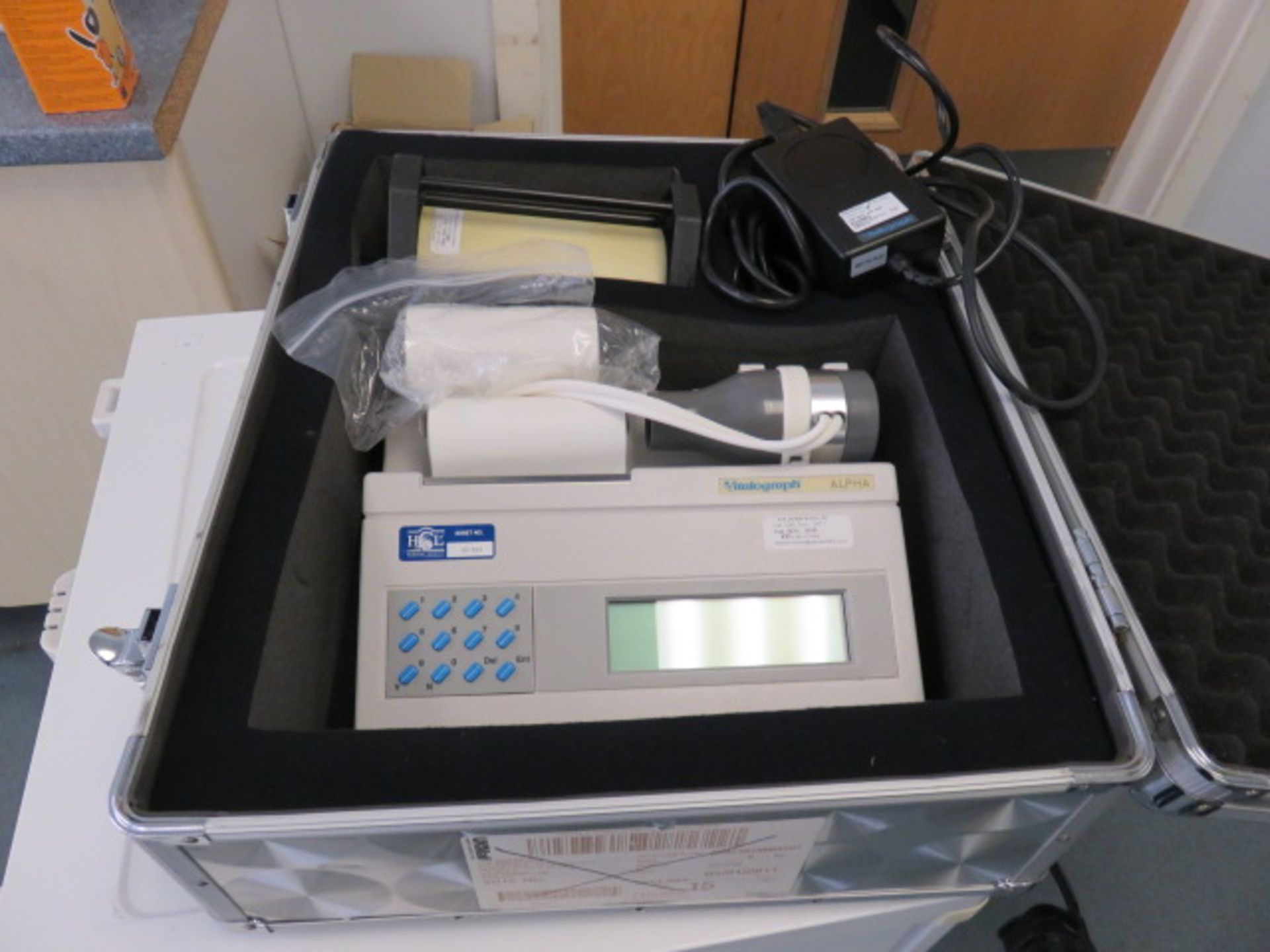 Vitalograph Alpha Touch Spirometer Serial No.AL014287 with Vntalograph Precision Syringe