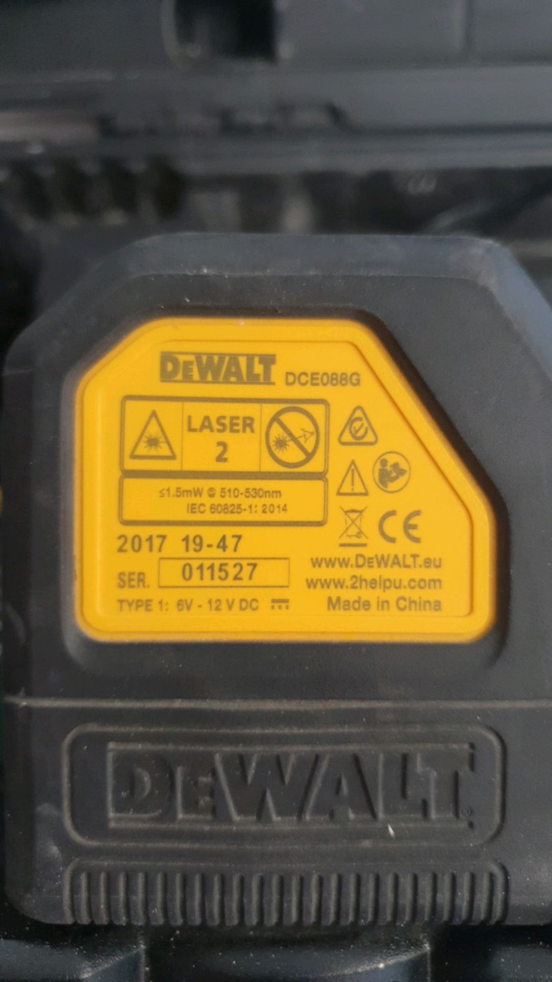 DeWalt Self Leveling Cross Line Laser with Battery and Charger - Image 4 of 10