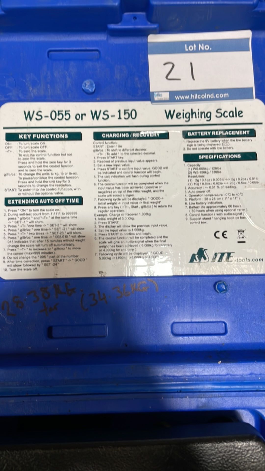 ITE WS-150 Electronic Charging Scales 150kg Capacity - Image 2 of 3