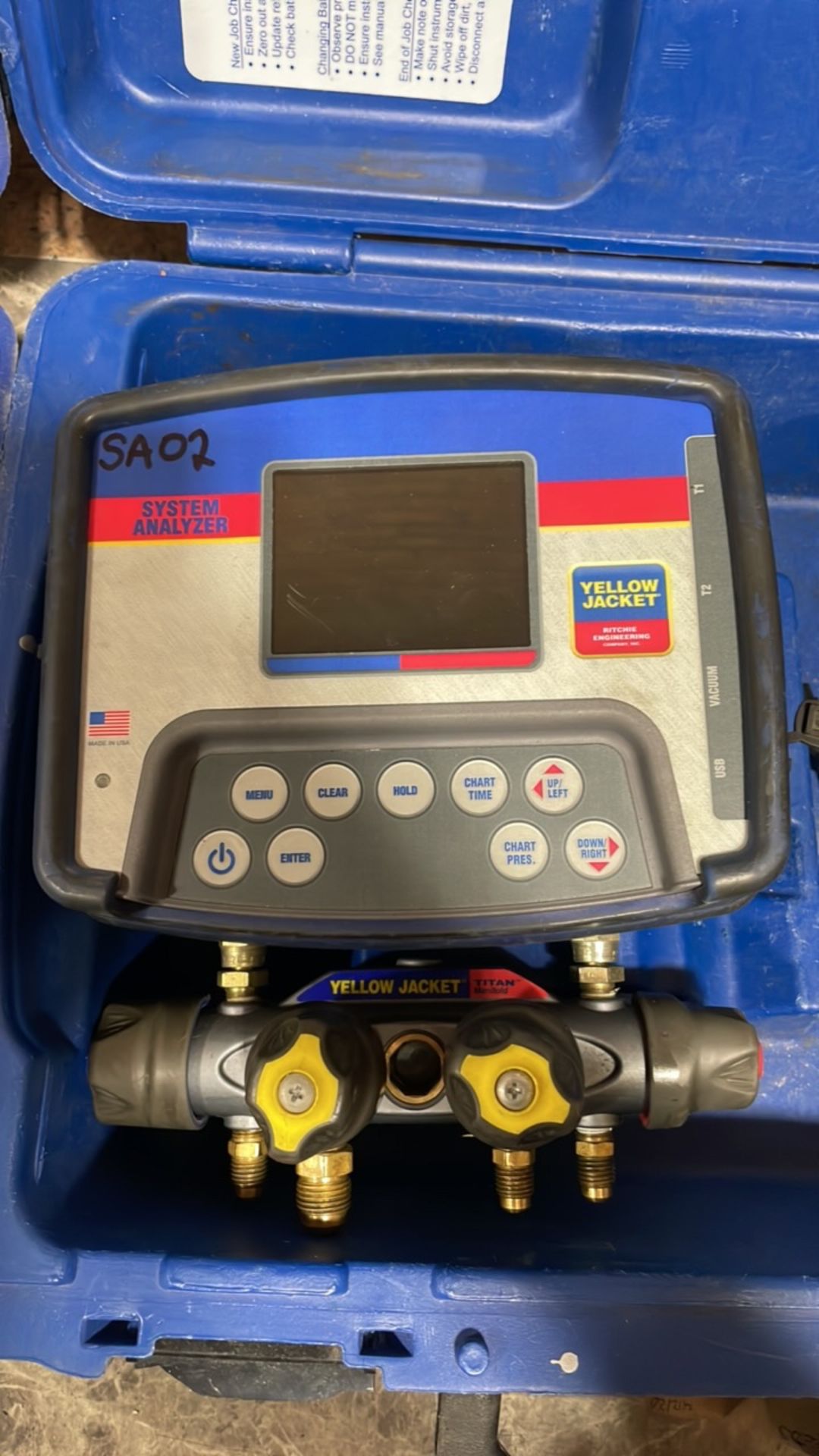 Yellow Jacket Refrigeration System Analyzer with TITAN 4-Valve Manifold