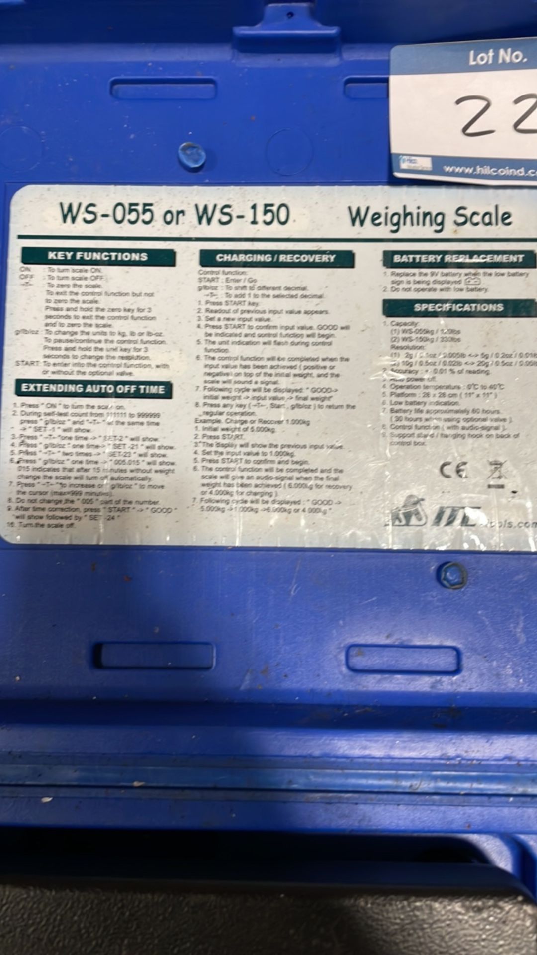 ITE WS-150 Electronic Charging Scales 150kg Maximum Capacity - Image 3 of 3