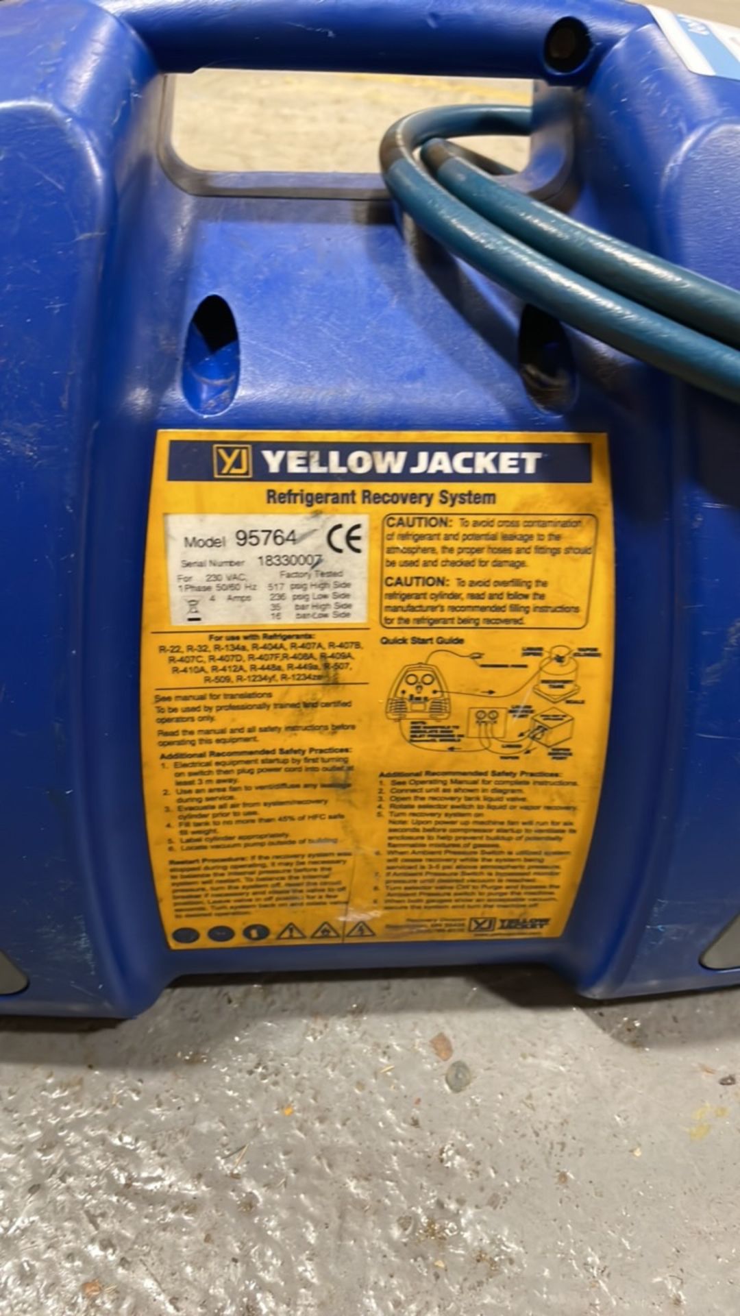 Yellow Jacket RecoverXLT Refrigerant Recovery Unit - Image 6 of 6