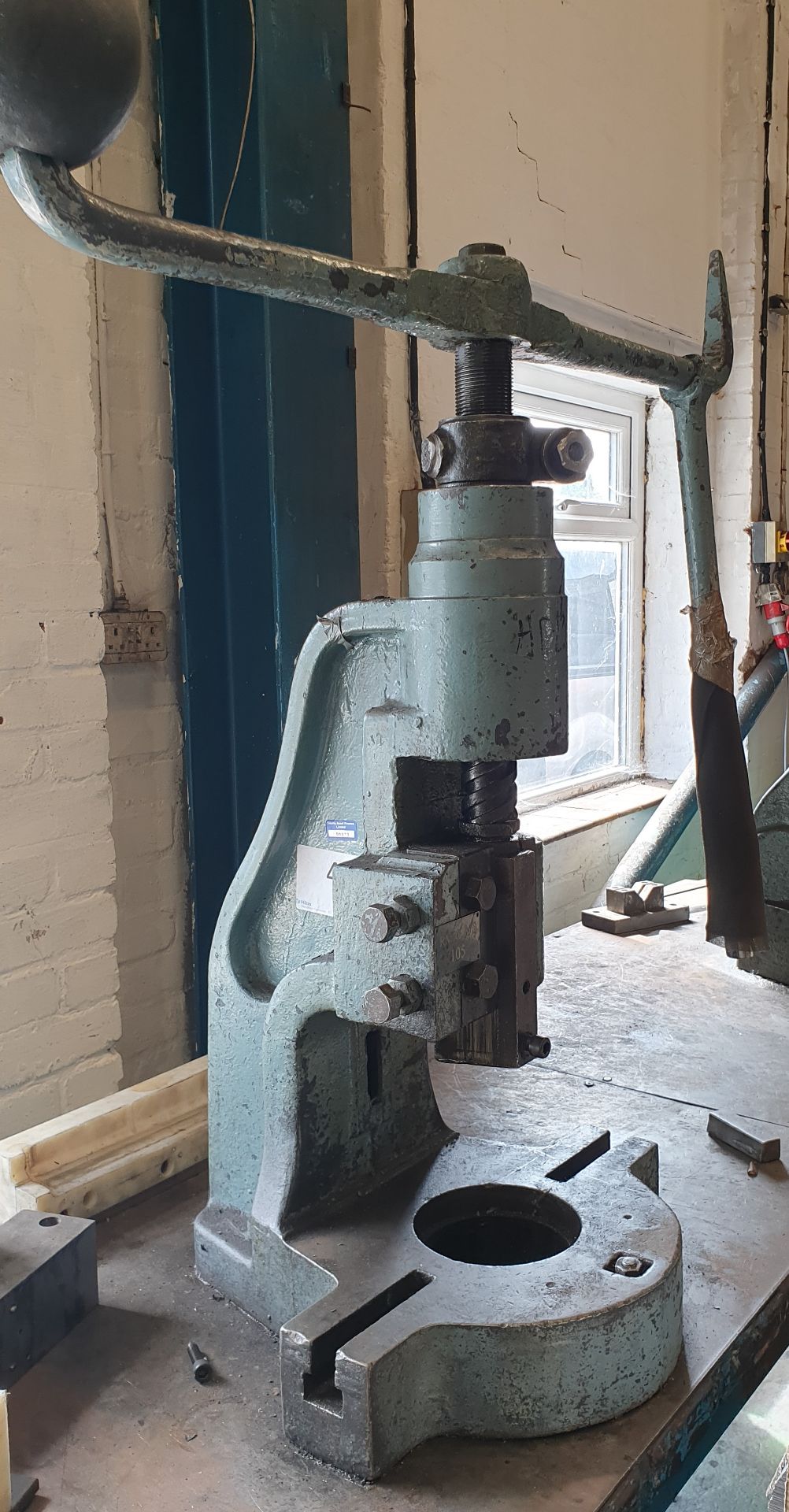 Sweeney & Blocksidge Flypress, Mounted On A Welded Steel Table