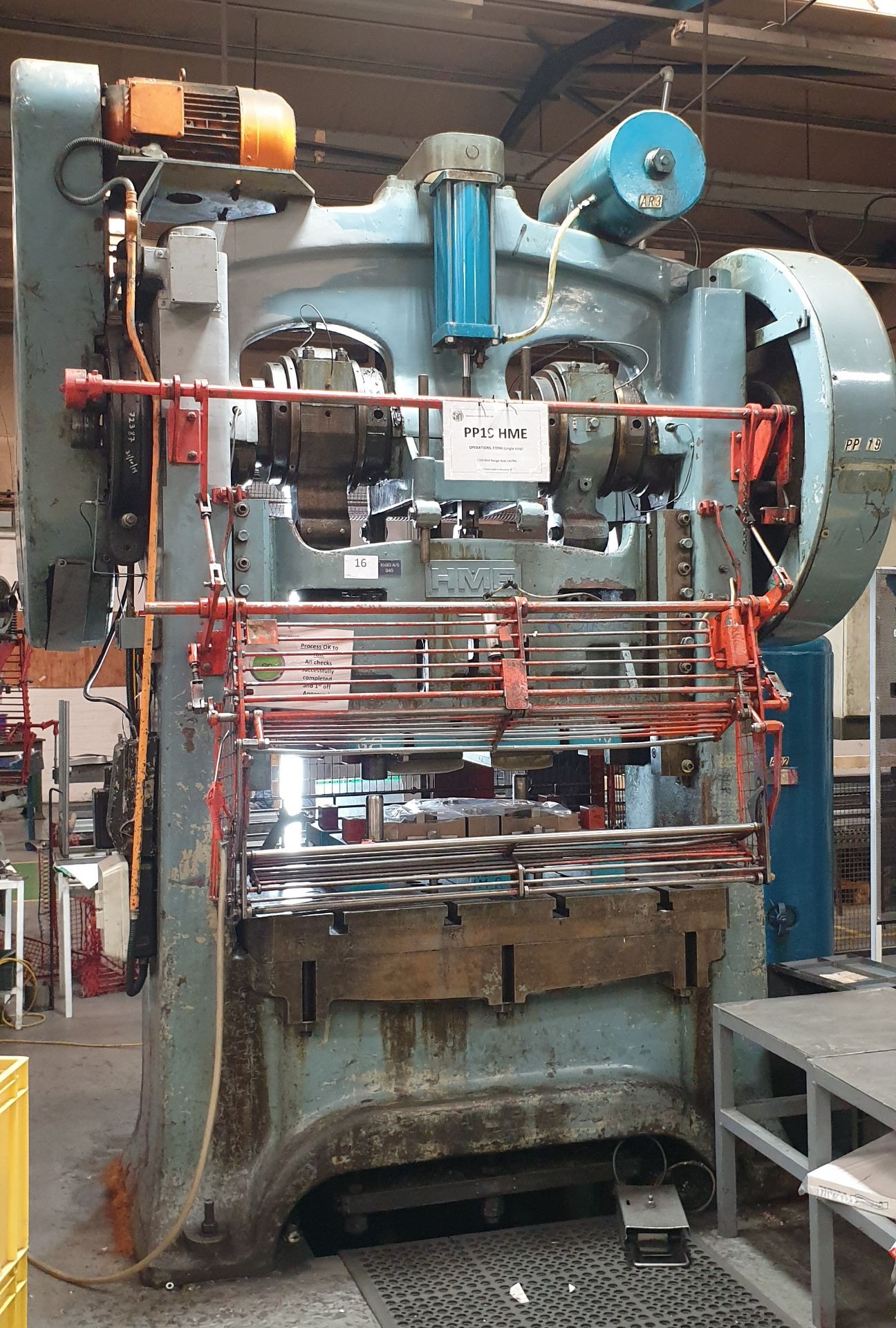 HME 150-Ton Rated Double Sided Mechanical Power Press With Interlock Guards , Serial Number: Unknown