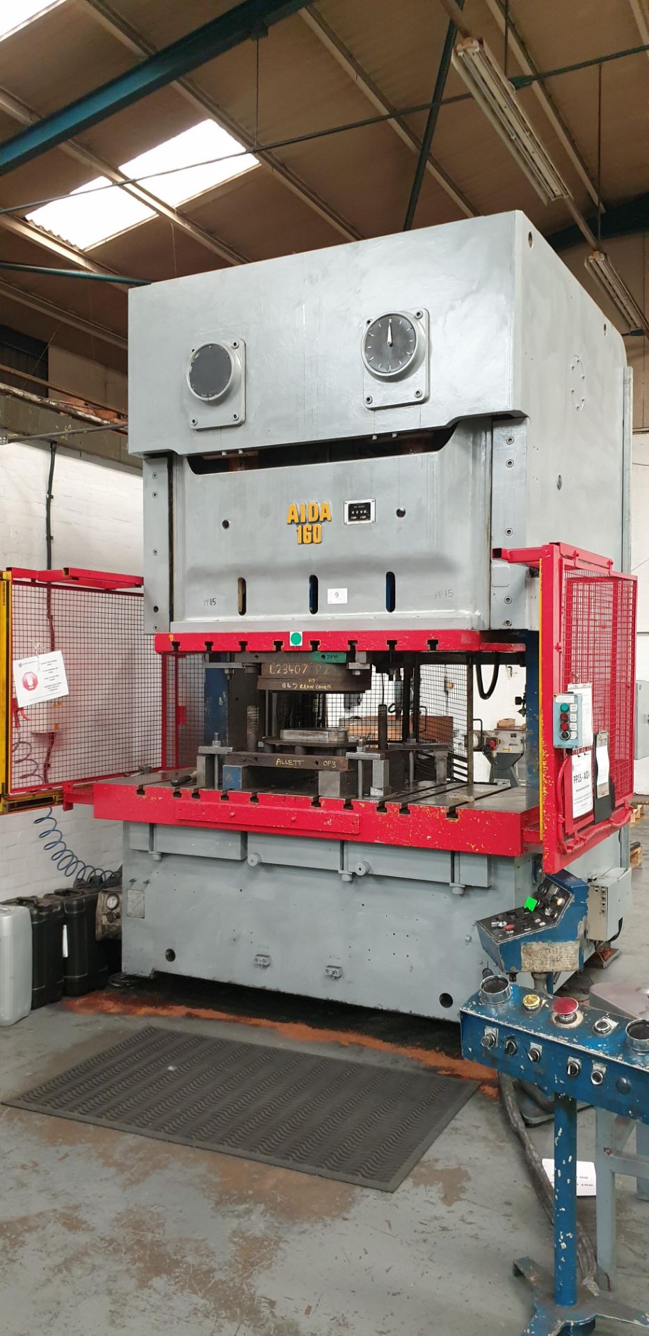 Aida NC2-160, 160-Tonne Rated C-Frame Mechanical Power Press, Table Size 2040 X 760mm With Light Gua