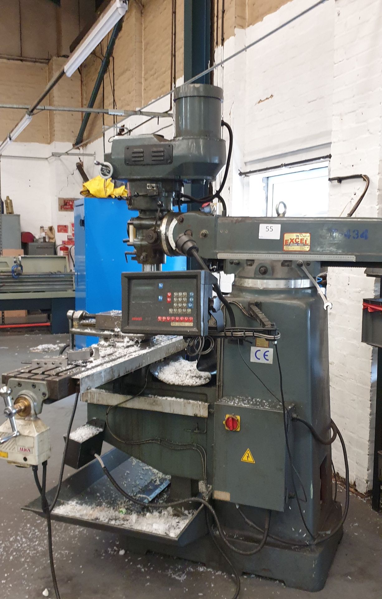 Excel DKTM3S Knee Type Turret Milling Machine With Newall Dp7 Digital Read Out , Serial Number: 6983 - Image 3 of 3