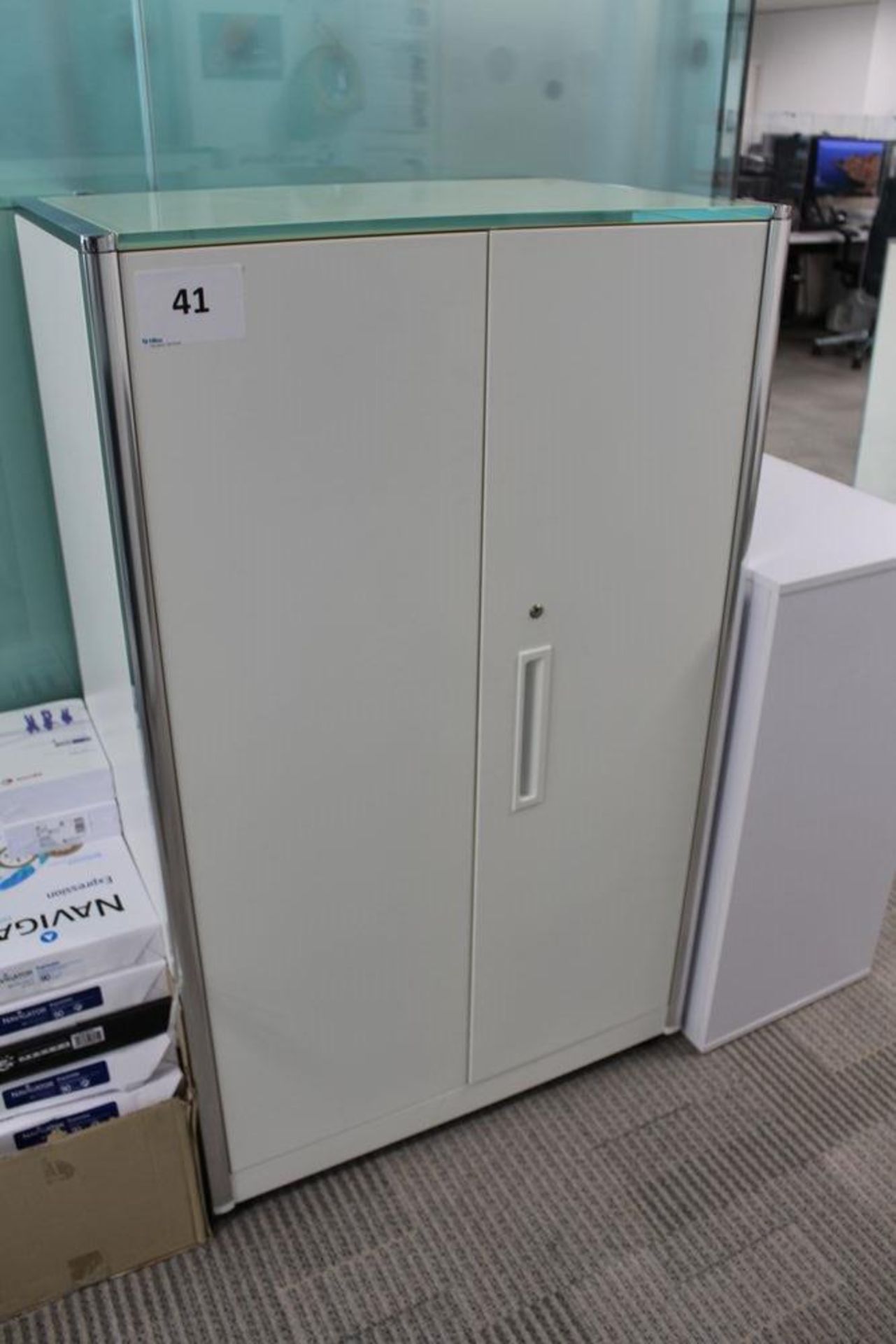 Knoll White Double Door Cupboard 800mm W x 450mm D x 1300mm H