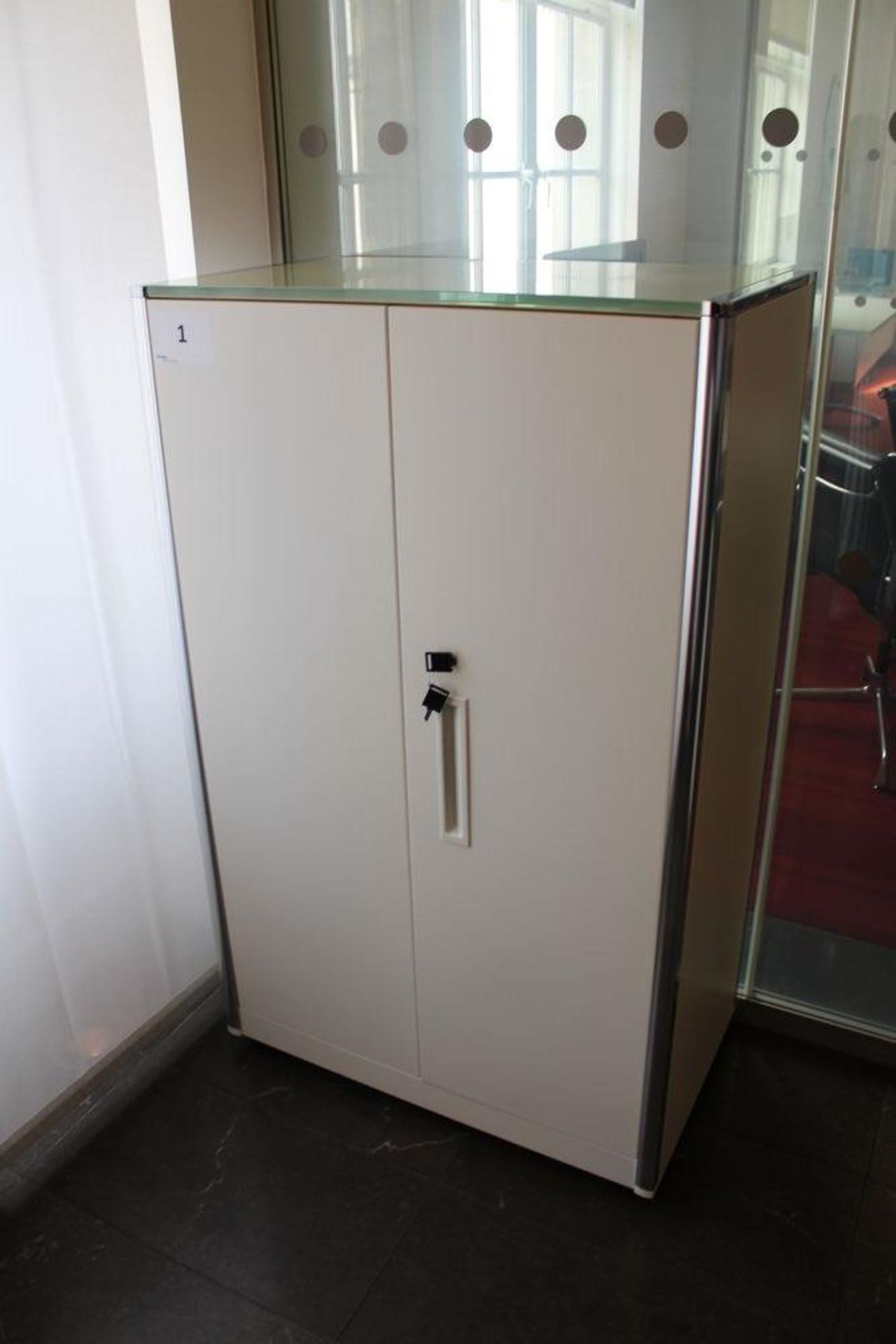 Knoll White Double Door Cupboard 800mm W x 450mm D x 1300mm H