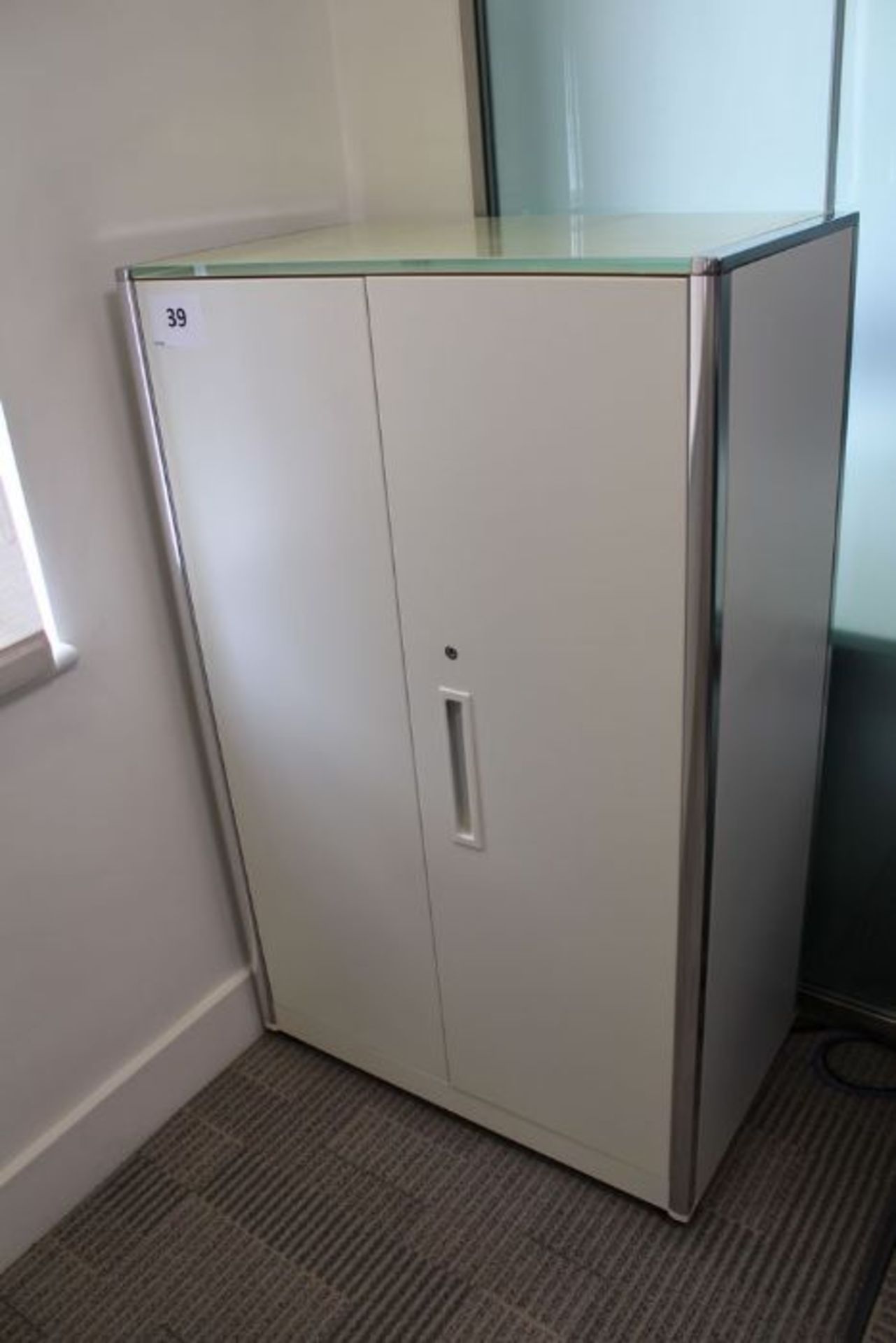 Knoll White Double Door Cupboard 800mm W x 450mm D x 1300mm H