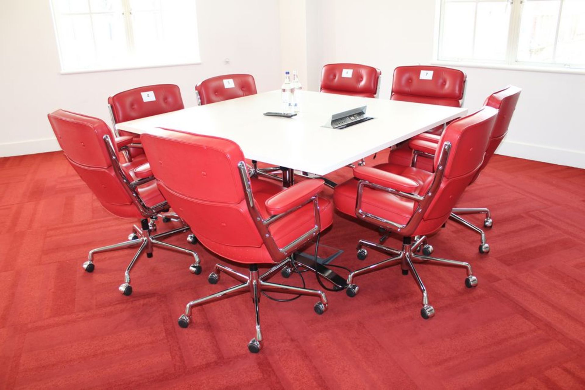 Combination Lot Comprising Lots 4 - 18, being 18:Vitra Eames Red Leather Lobby Chairs ** Please Not
