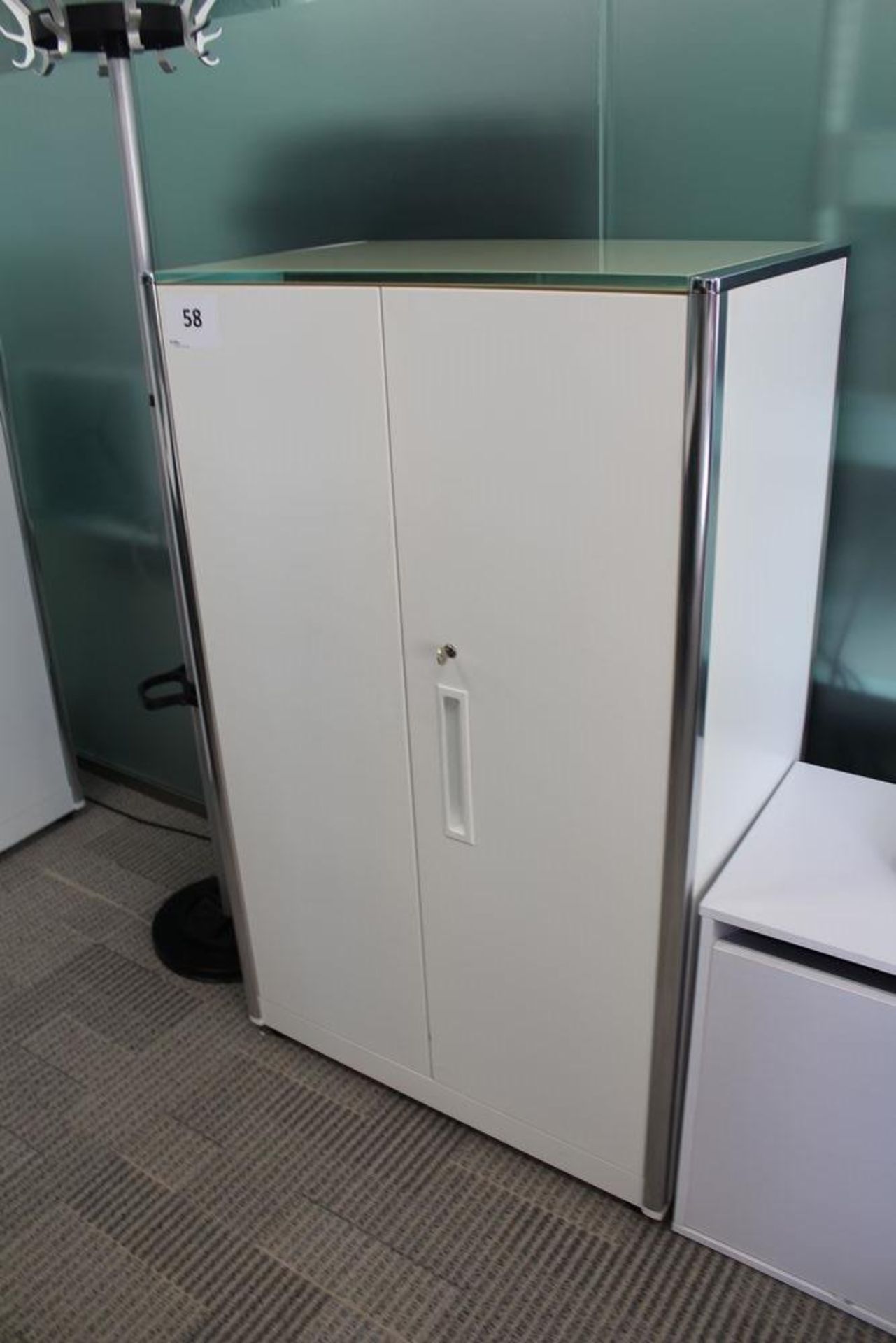 Knoll White Double Door Cupboard 800mm W x 450mm D x 1300mm H